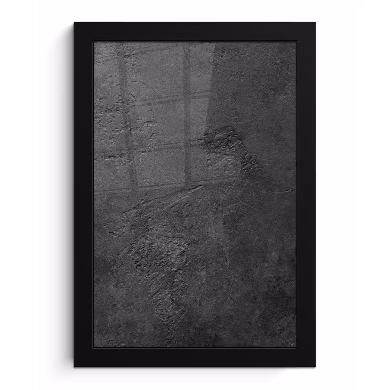 Beton - Structuur - Industrieel - Zwart - Grijs fotolijst zwart zonder passe partout klein -3d