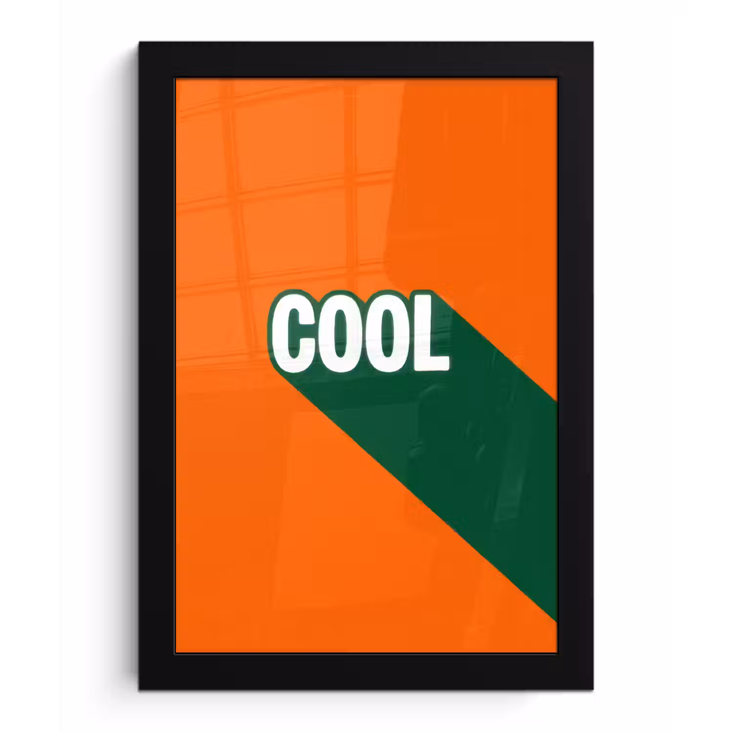 Cool - Oranje - Groen fotolijst zwart zonder passe partout klein -3d