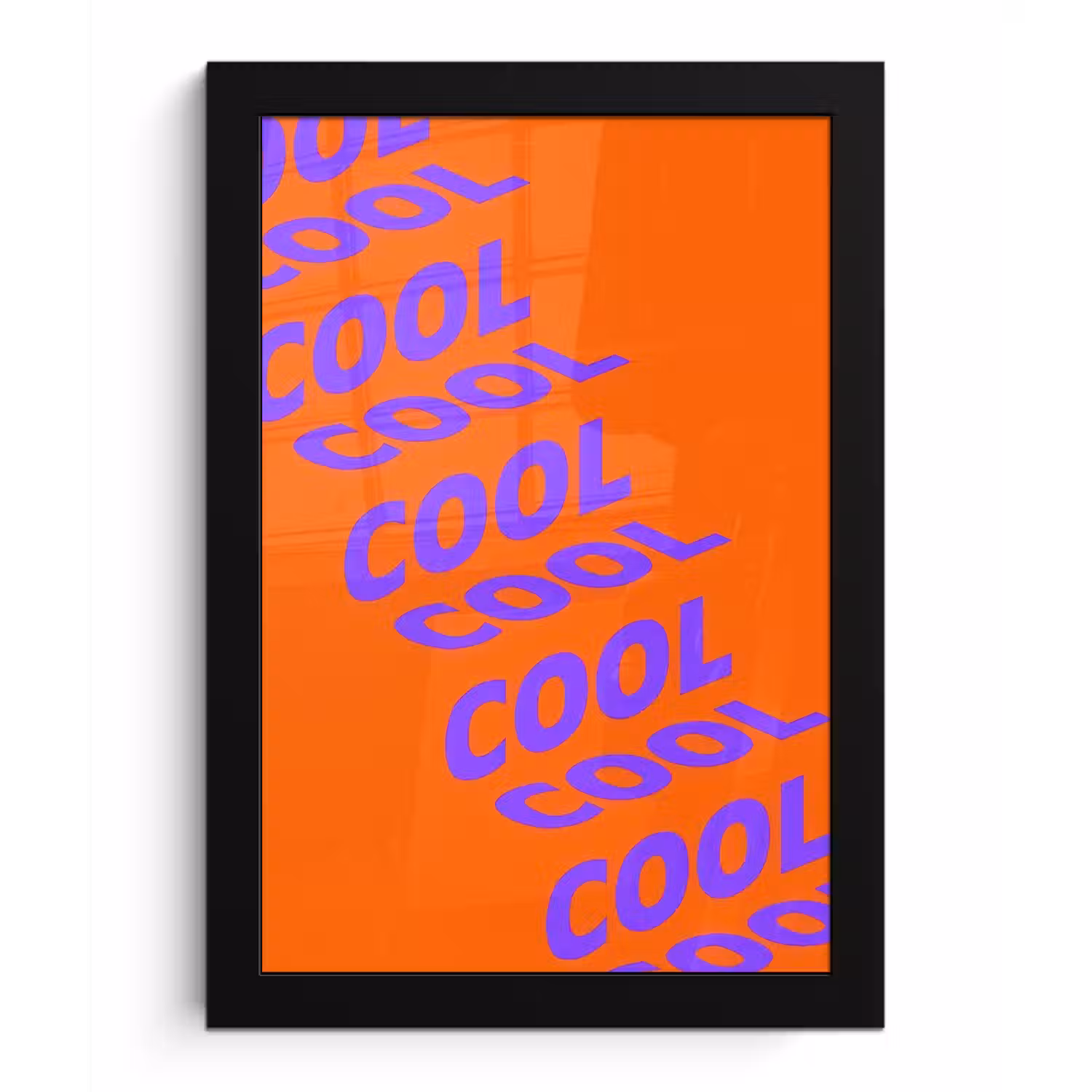 Cool - Paars - Oranje fotolijst zwart zonder passe partout klein -3d