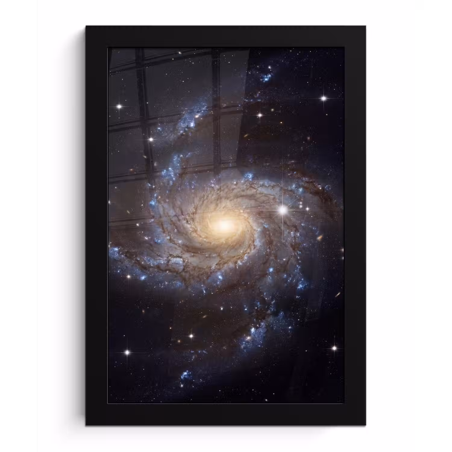Kosmos - Sterrenstelsel - Donker fotolijst zwart zonder passe partout klein -3d