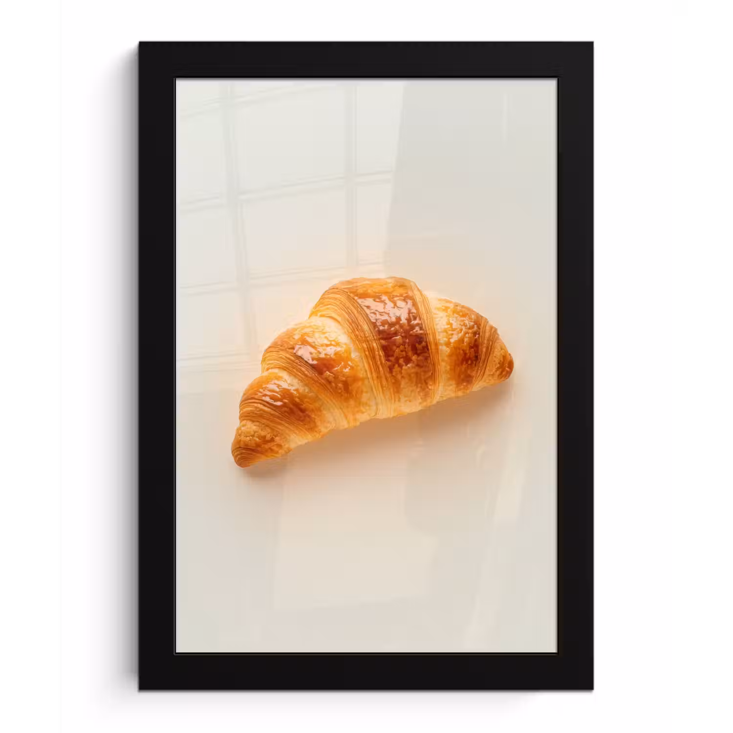 Croissant - Brood - Beige fotolijst zwart zonder passe partout klein -3d