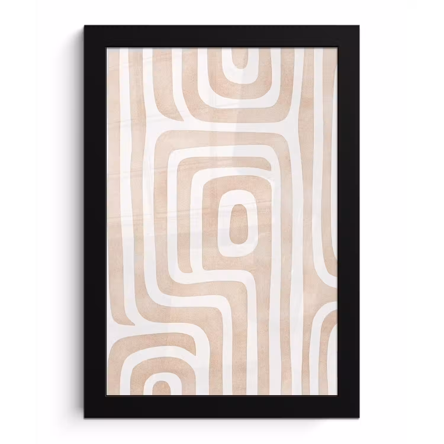 Decoratief - Labyrint - Beige fotolijst zwart zonder passe partout klein -3d