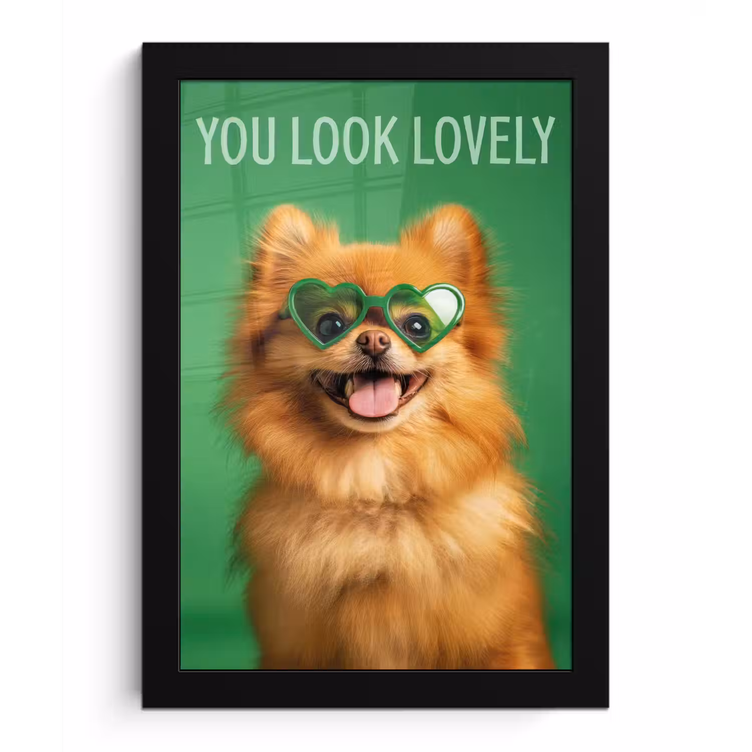 Hond - Zonnebril - Valentijn - Love fotolijst zwart zonder passe partout klein -3d