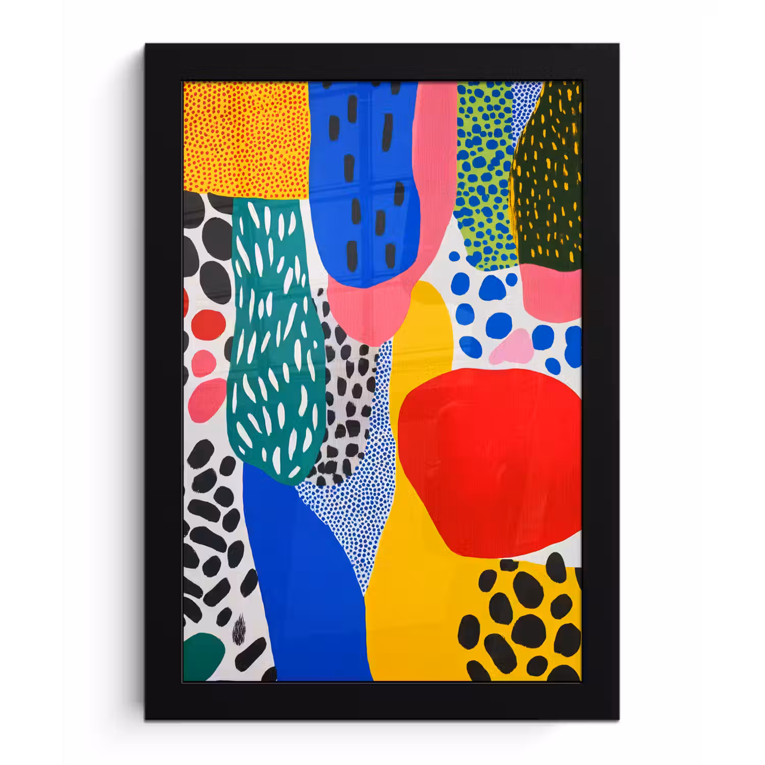 Stippen - Vormen - Modern - Kleuren fotolijst zwart zonder passe partout klein -3d
