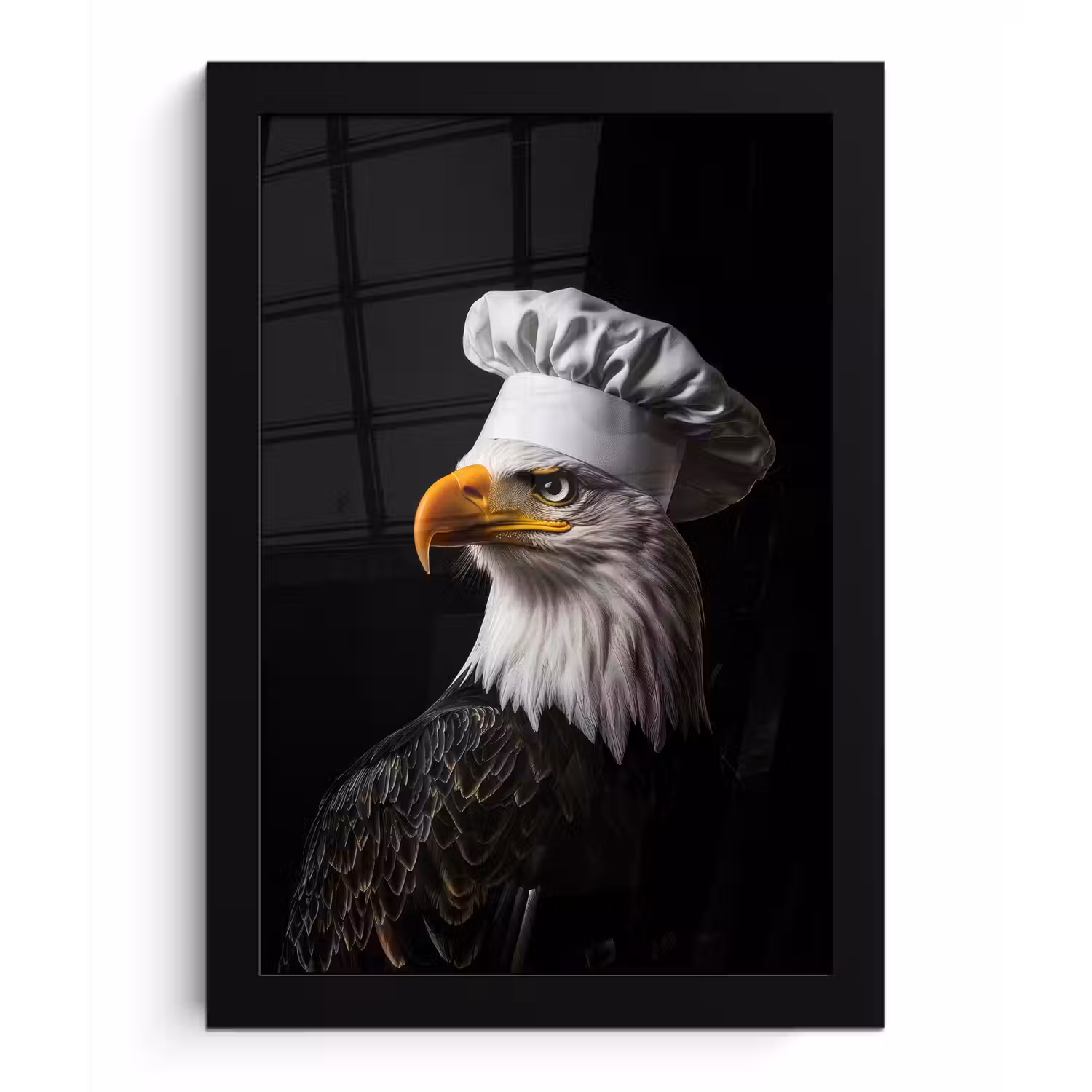 Arend -Amerika - Koksmuts - Vogel - Stoer fotolijst zwart zonder passe partout klein -3d