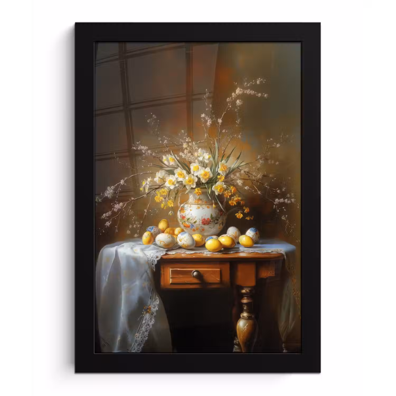 Paaseieren - Stilleven - Vaas fotolijst zwart zonder passe partout klein -3d