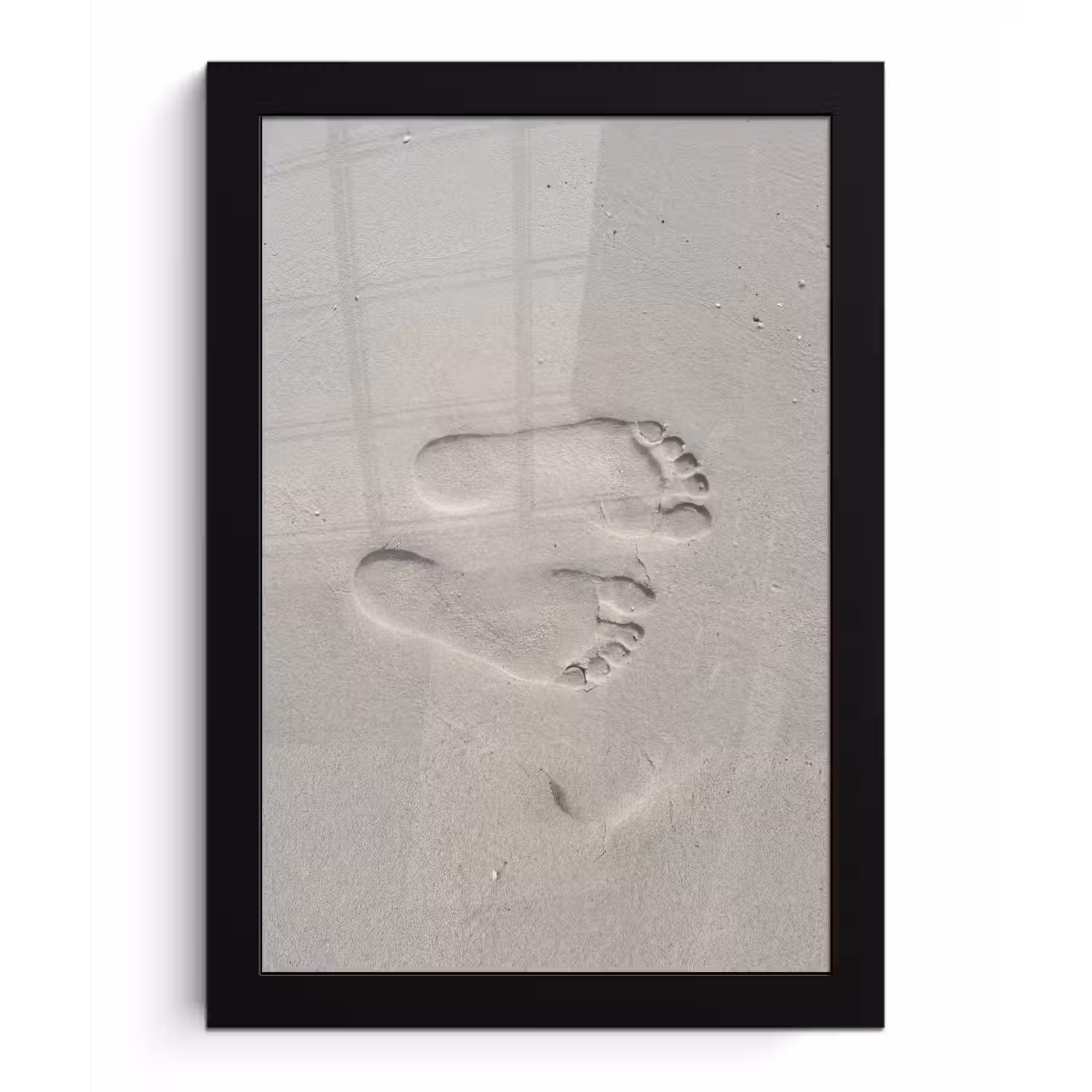 Voeten - Afdrukken - Zand fotolijst zwart zonder passe partout klein -3d