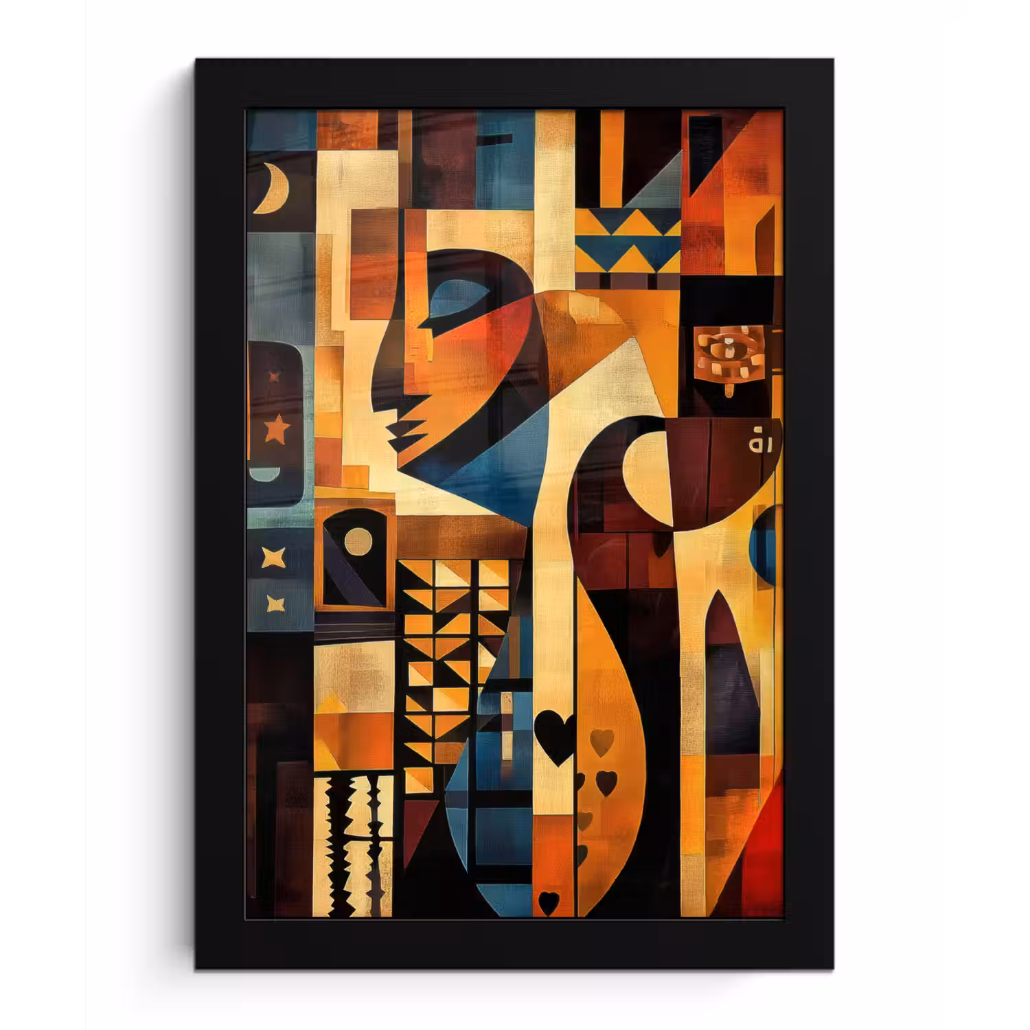 Figuren - Abstract - Symbolen fotolijst zwart zonder passe partout klein -3d
