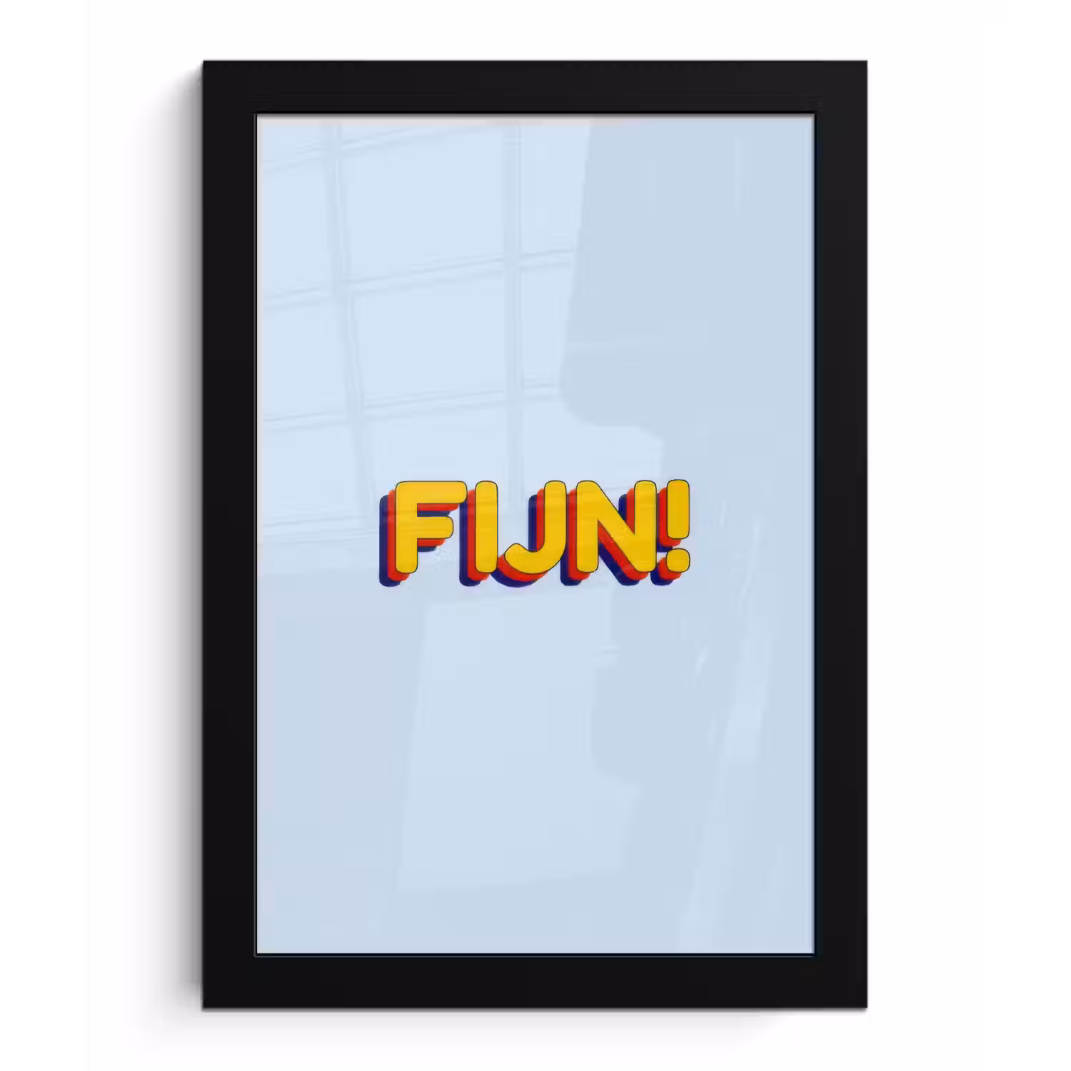 Fijn - Geel - Oranje fotolijst zwart zonder passe partout klein -3d