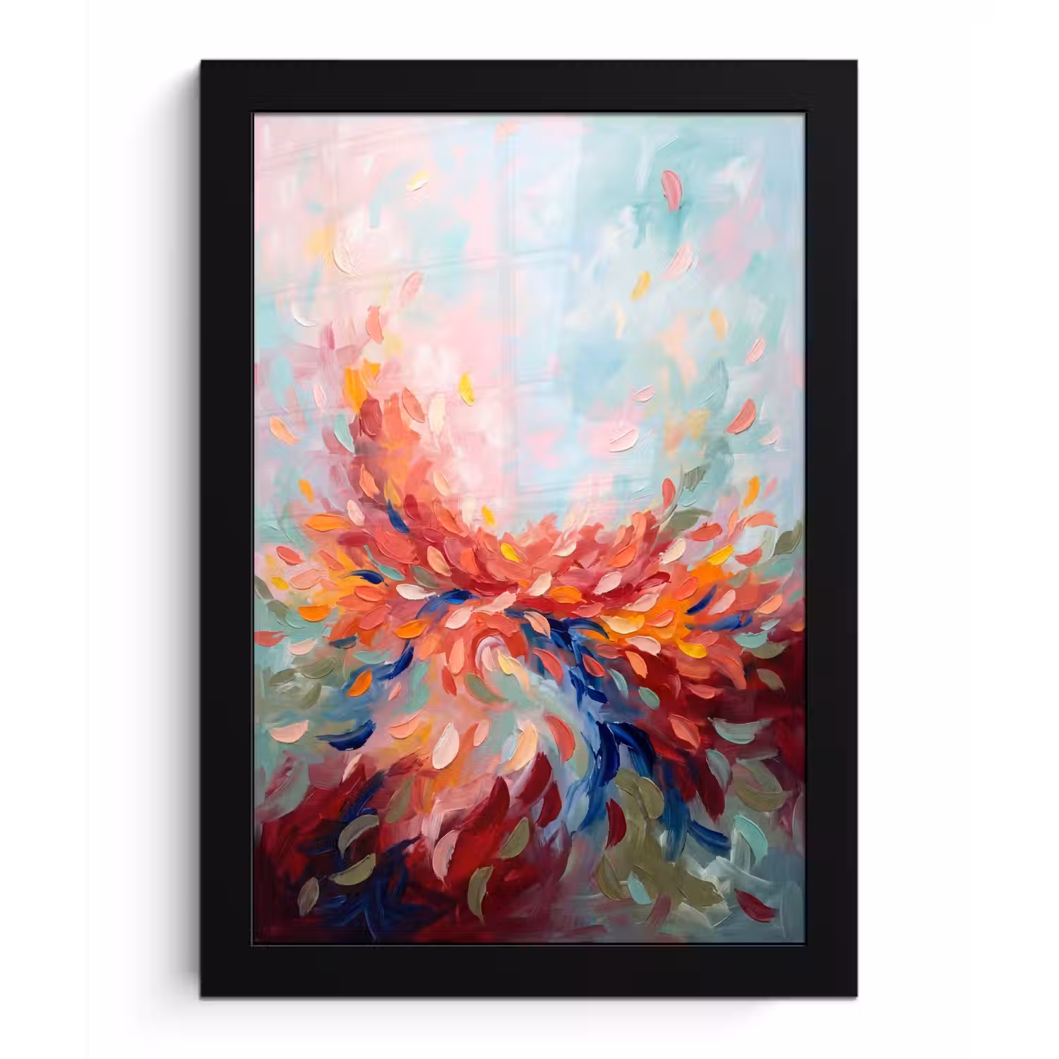 Bloemen - Abstract - Kunst - Modern fotolijst zwart zonder passe partout klein -3d