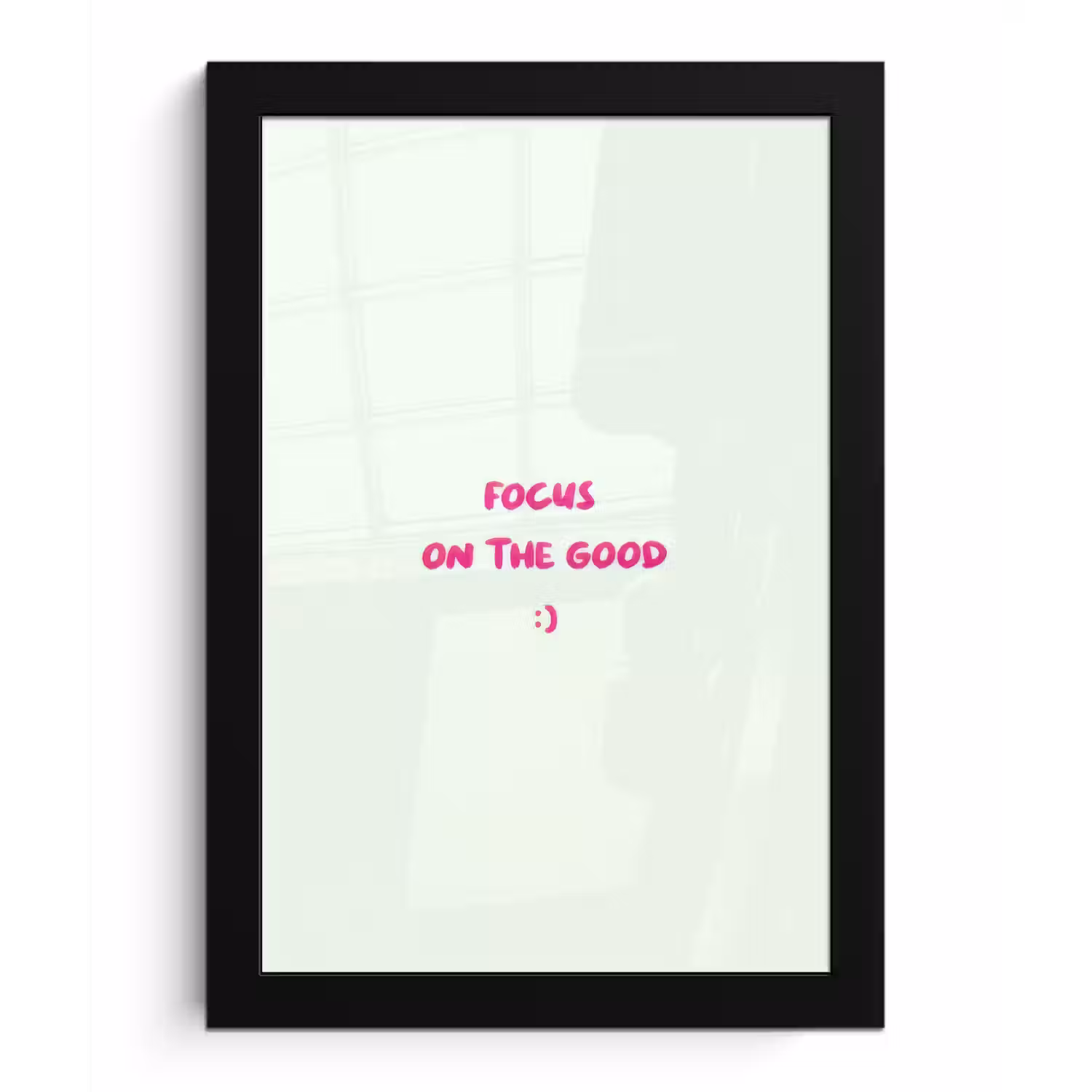 Focus - Beige - Roze - Smiley fotolijst zwart zonder passe partout klein -3d