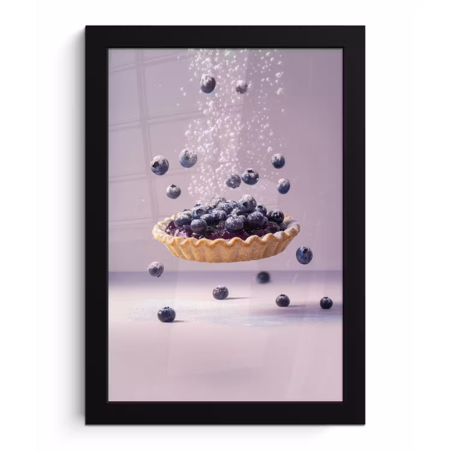 Eten - Taart - Bessen - Blauw fotolijst zwart zonder passe partout klein -3d