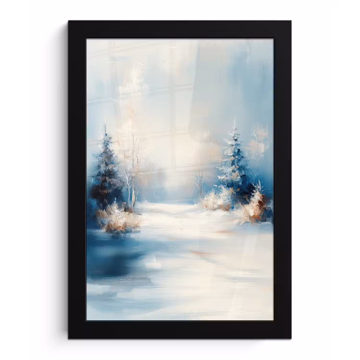 Bos - Winter - Natuur - Abstract - Sneeuw fotolijst zwart zonder passe partout klein -3d