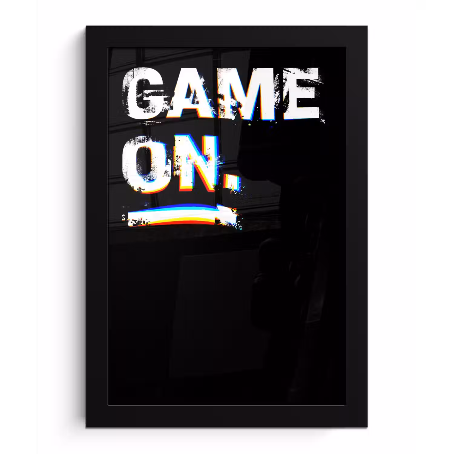 Gaming - Game - Spreuken - Quotes - Game on fotolijst zwart zonder passe partout klein -3d