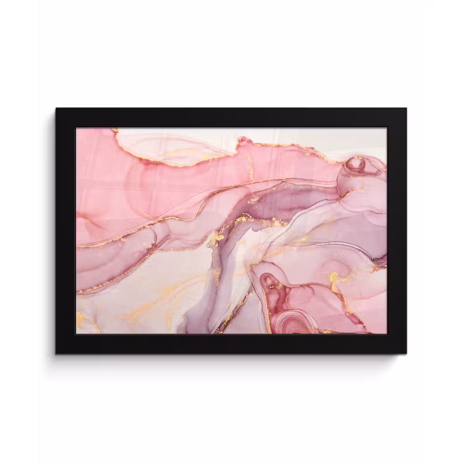 Goud - Marmer - Roze fotolijst zwart zonder passe partout klein -3d