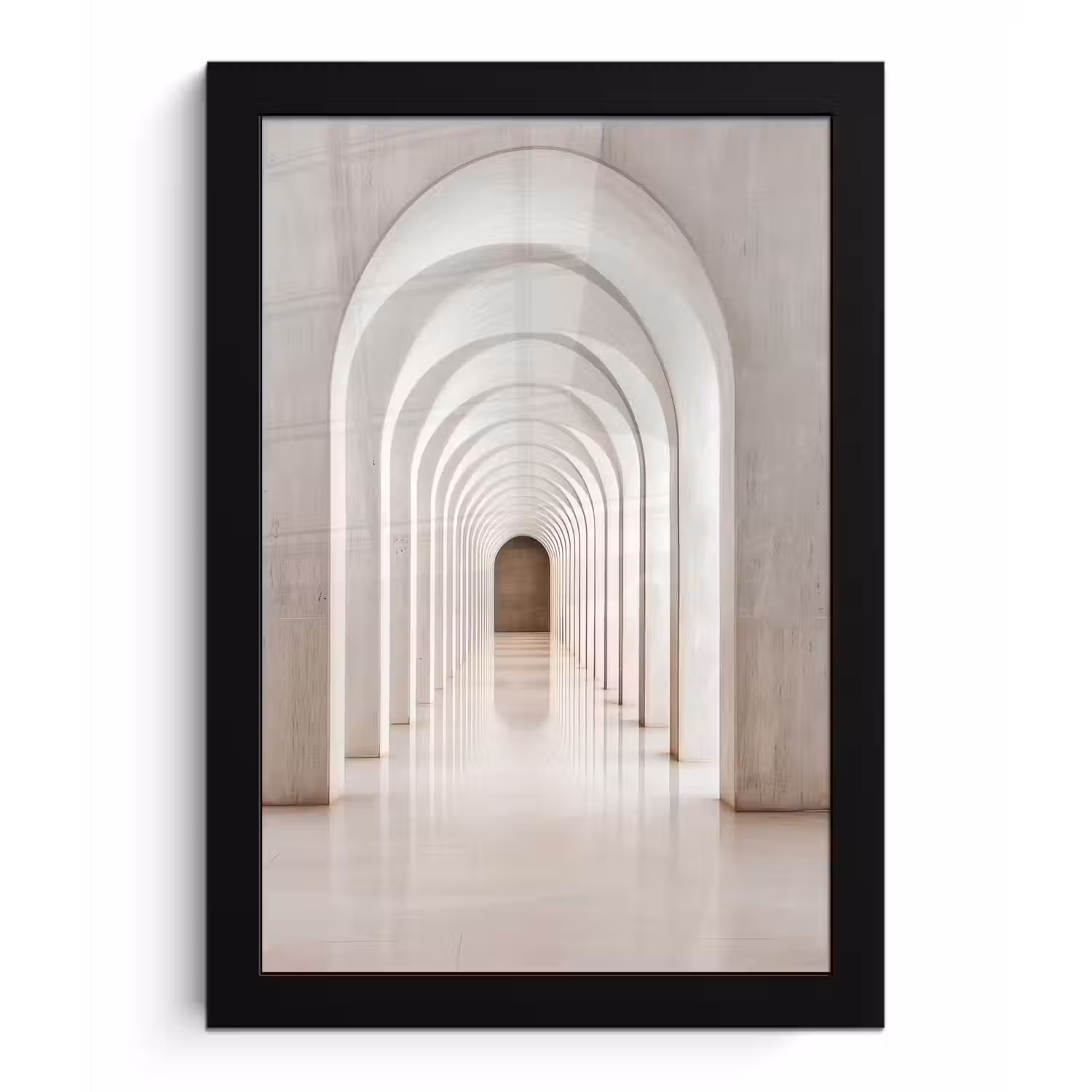 Hal - Bogen - Symmetrisch - Modern fotolijst zwart zonder passe partout klein -3d