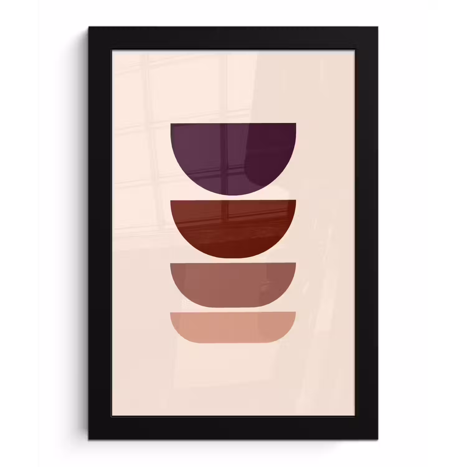 Harmonieus - Symmetrisch - Rood fotolijst zwart zonder passe partout klein -3d