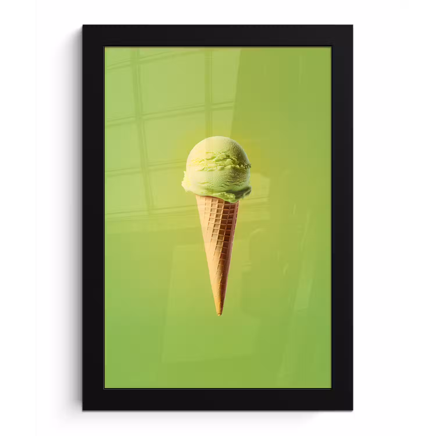 Hoorntje - Schepijs - Groen fotolijst zwart zonder passe partout klein -3d