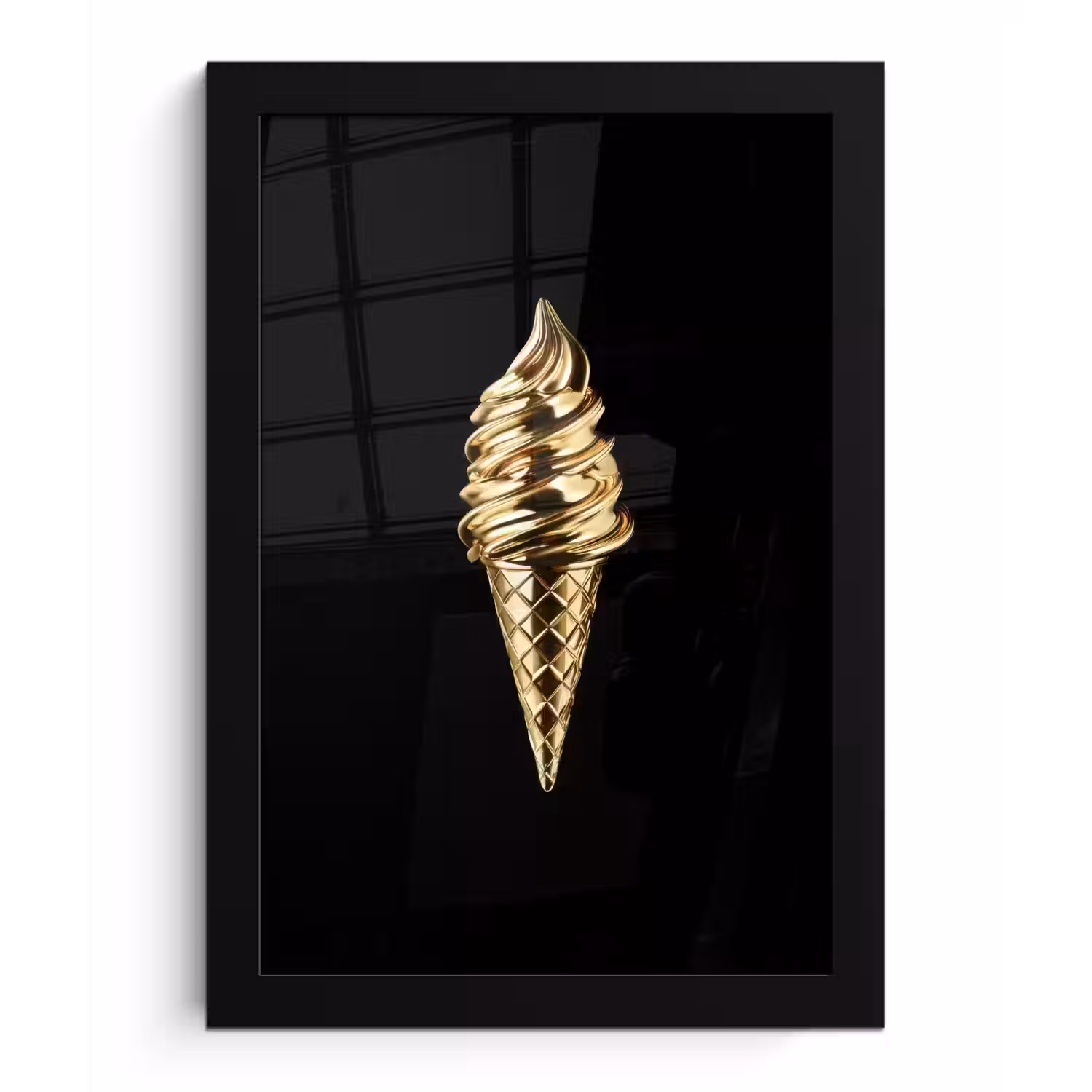 Ijs - Goud - Zwart - Eten fotolijst zwart zonder passe partout klein -3d