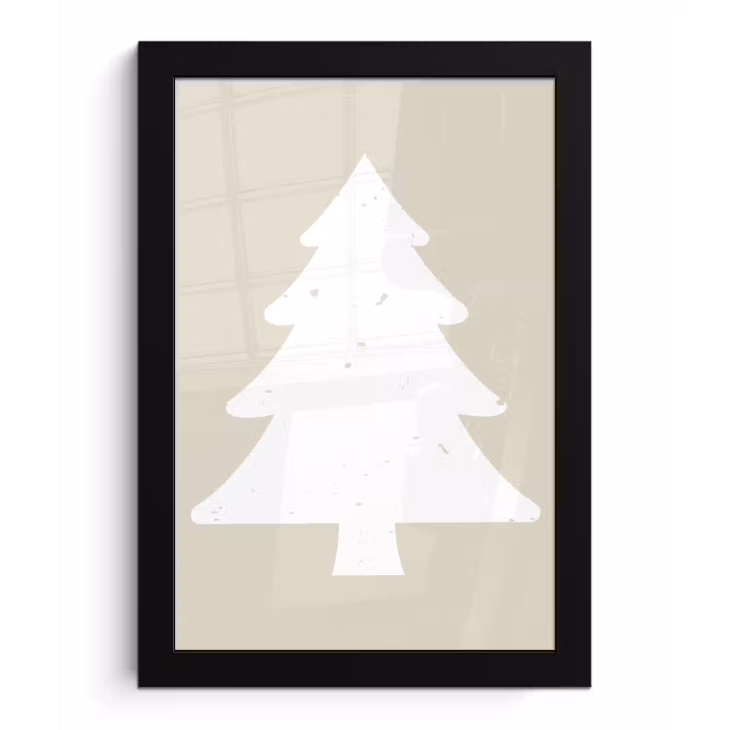 Japandi - Kerstboom - Beige - Kerstversiering fotolijst zwart zonder passe partout klein -3d