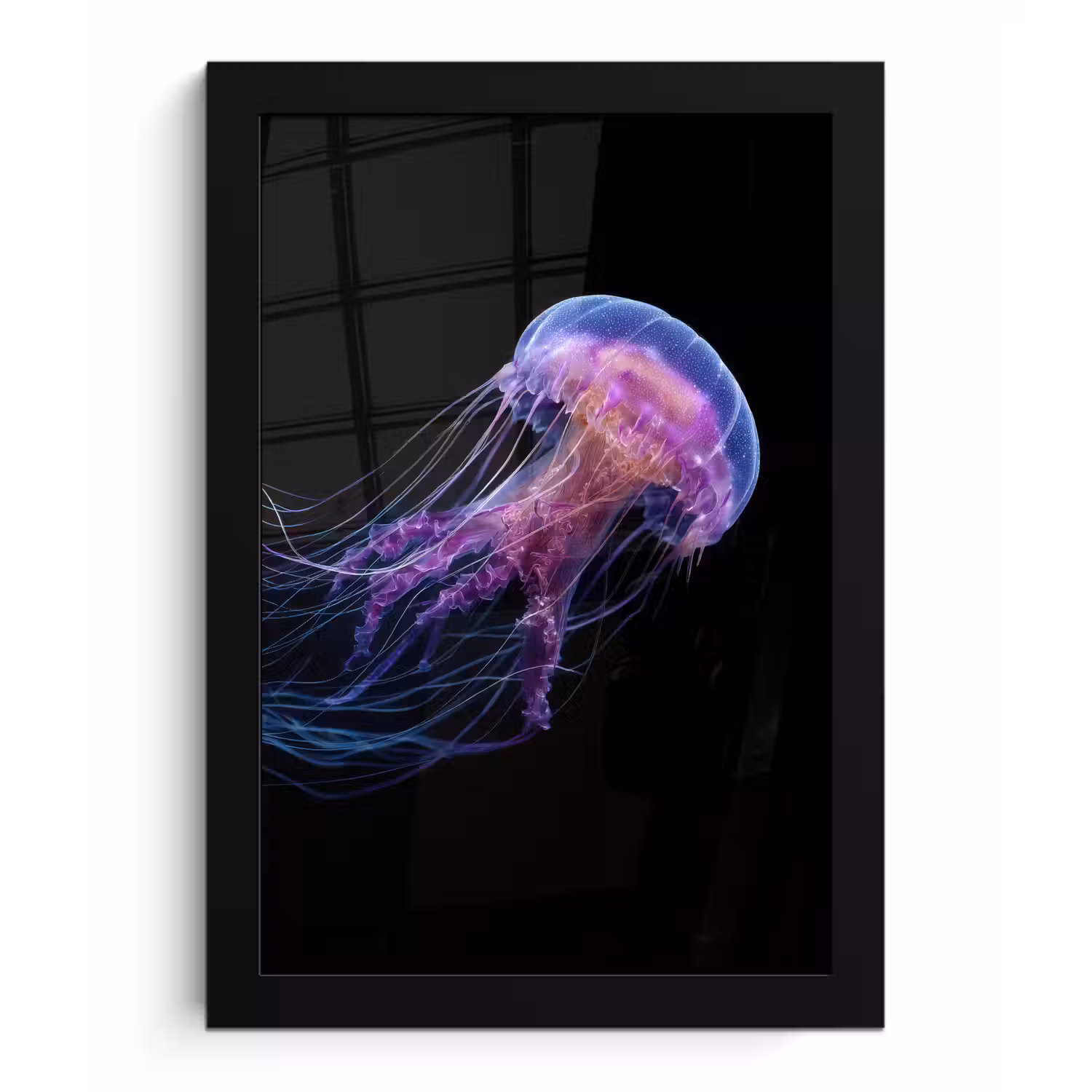 Kwal - Doorzichtig - Roze - Tentakels fotolijst zwart zonder passe partout klein -3d
