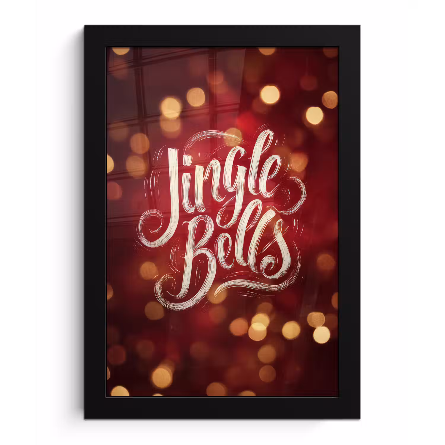 Jingle - Bells - Kerst - Rood fotolijst zwart zonder passe partout klein -3d