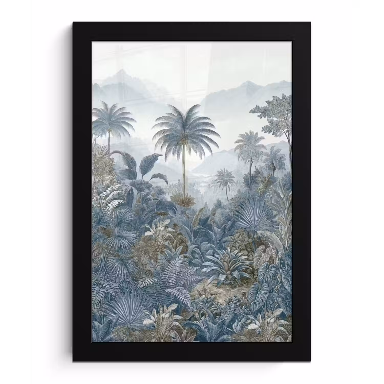 Jungle - Landschap - Blauw fotolijst zwart zonder passe partout klein -3d