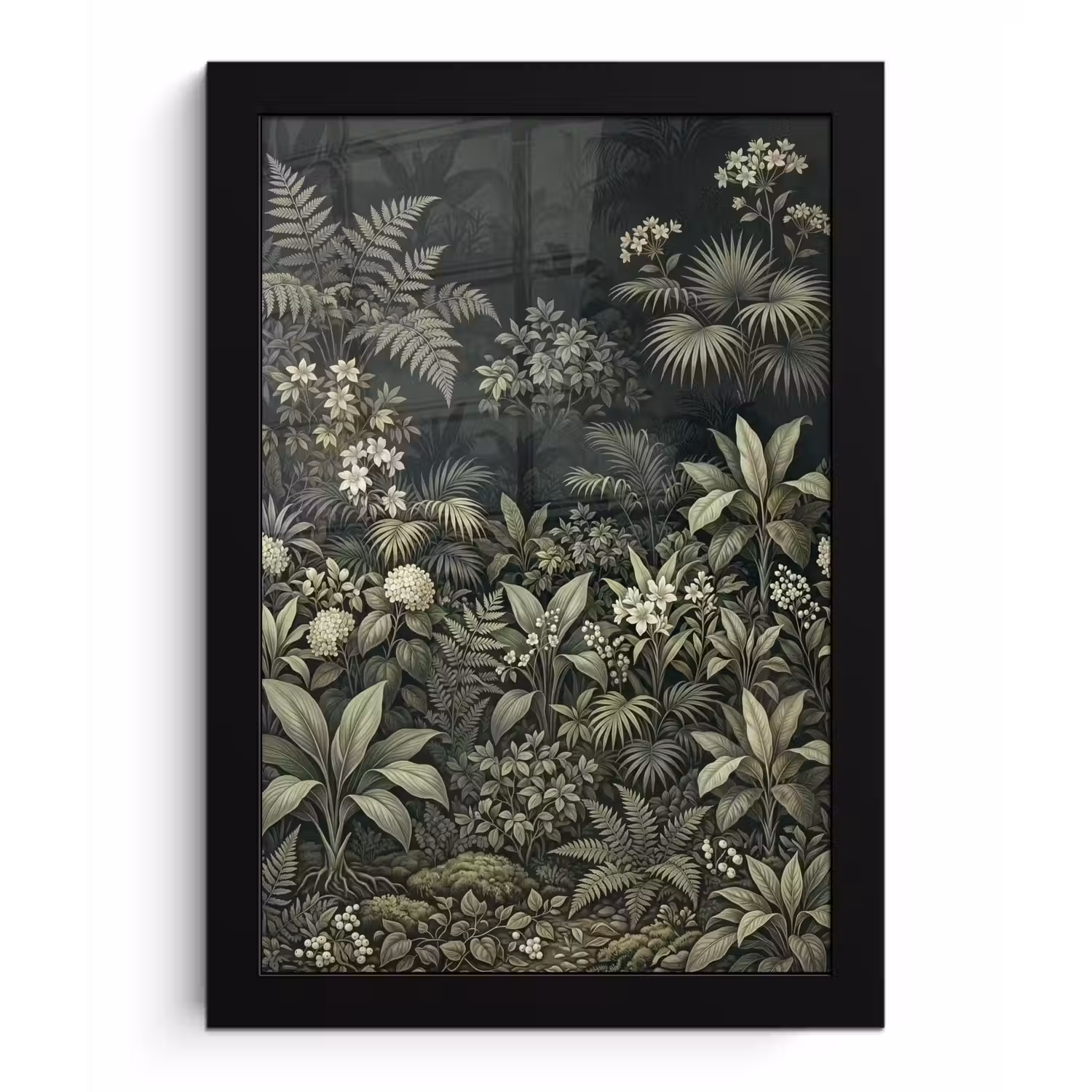 Jungle - Bladeren - Botanisch - Groen fotolijst zwart zonder passe partout klein -3d