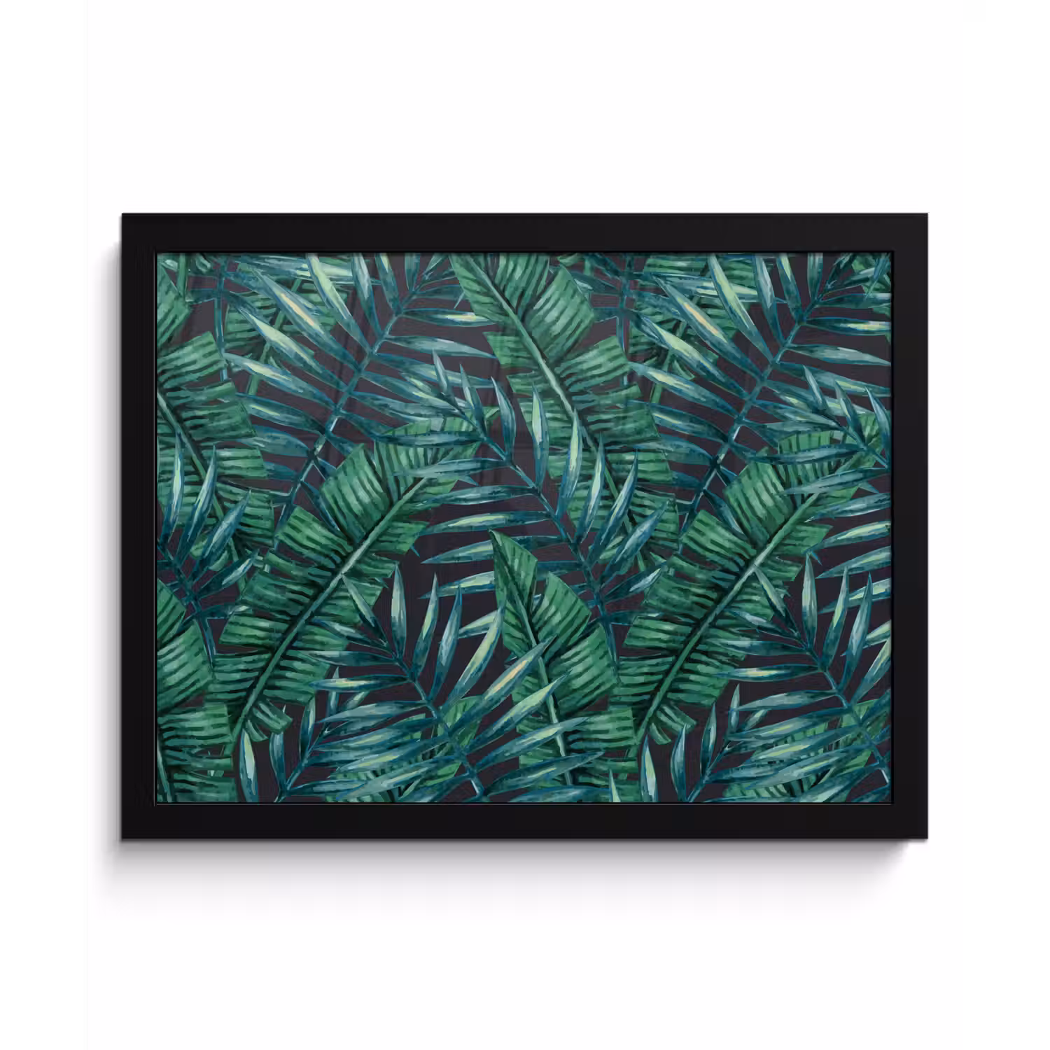 Jungle - Bladeren - Tropical fotolijst zwart zonder passe partout klein -3d