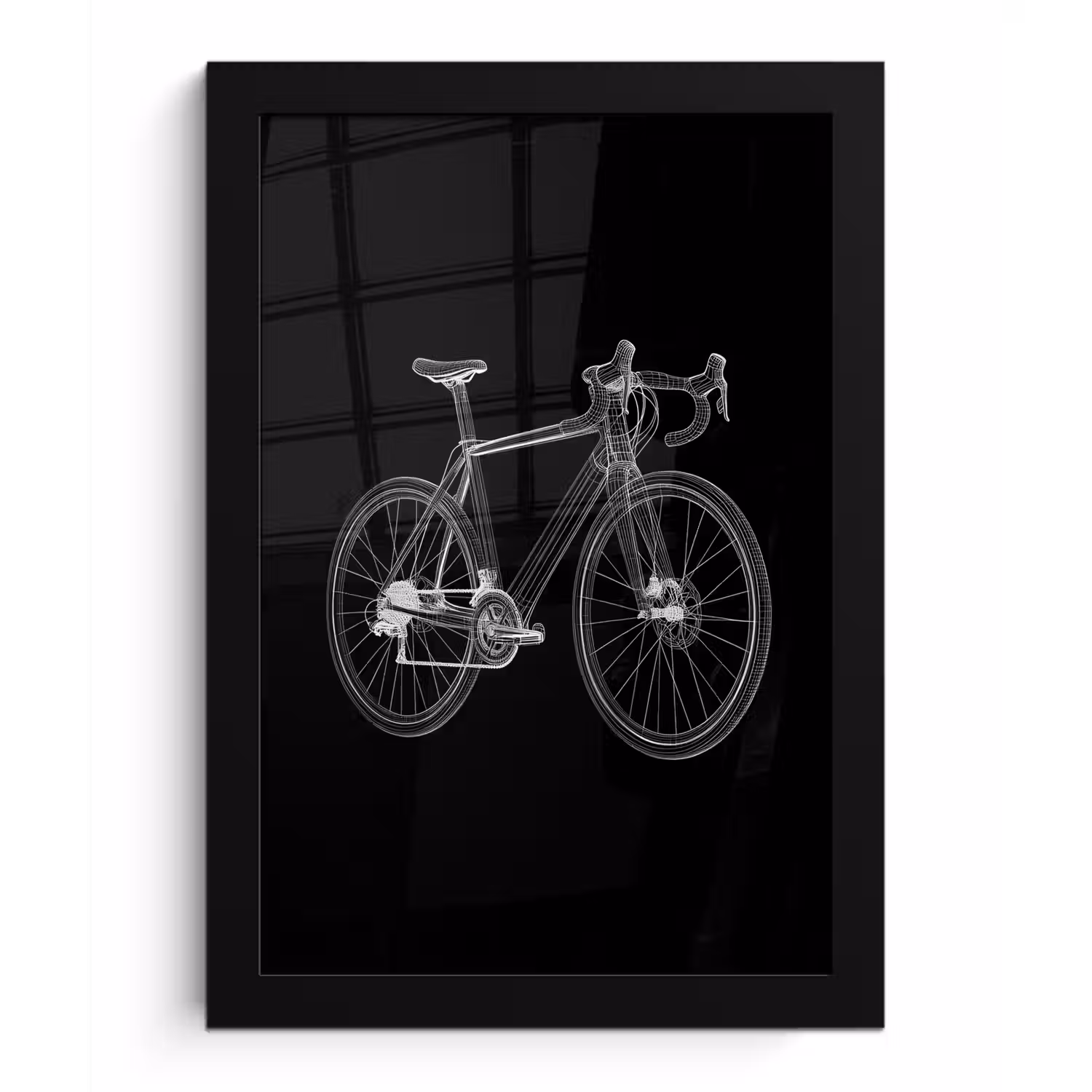 Lijnen - Illustratie - Wit fotolijst zwart zonder passe partout klein -3d