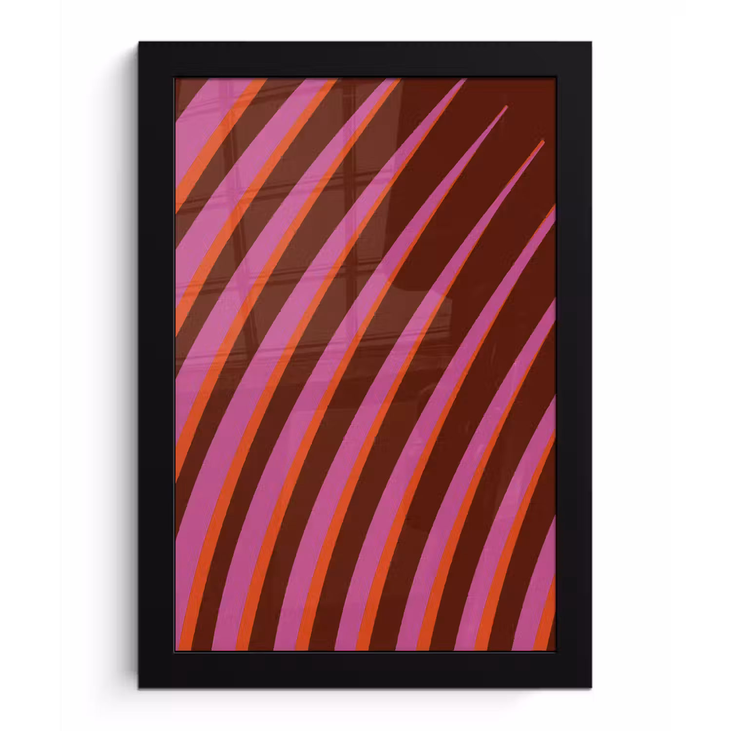 Lijnen - Rood - Beweging fotolijst zwart zonder passe partout klein -3d