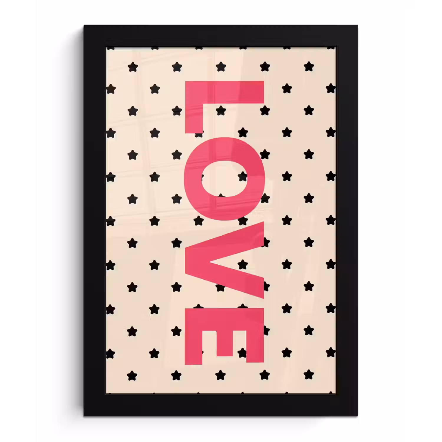 Love - Stippen - Roze fotolijst zwart zonder passe partout klein -3d