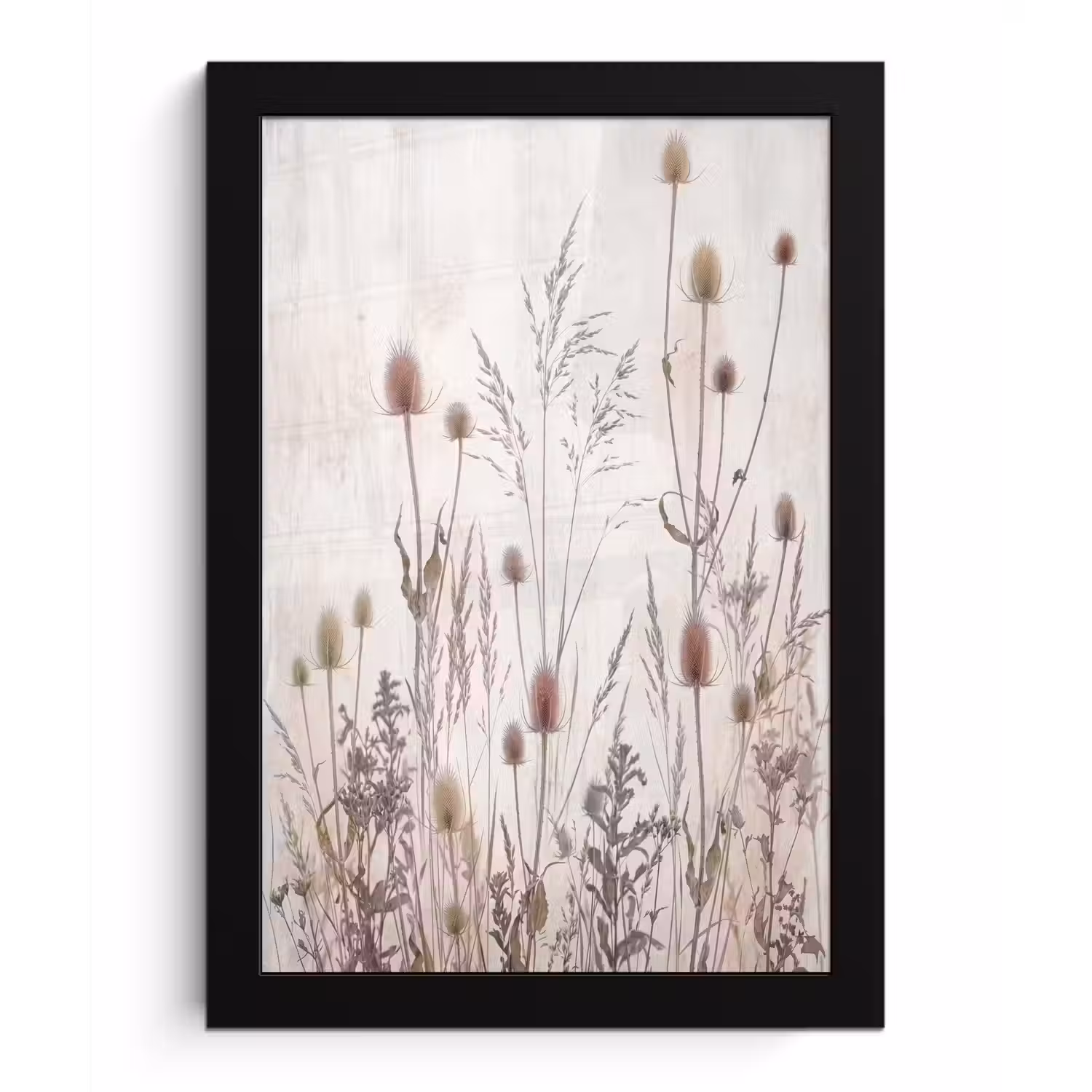 Weidebloemen - Design - Sepia fotolijst zwart zonder passe partout klein -3d