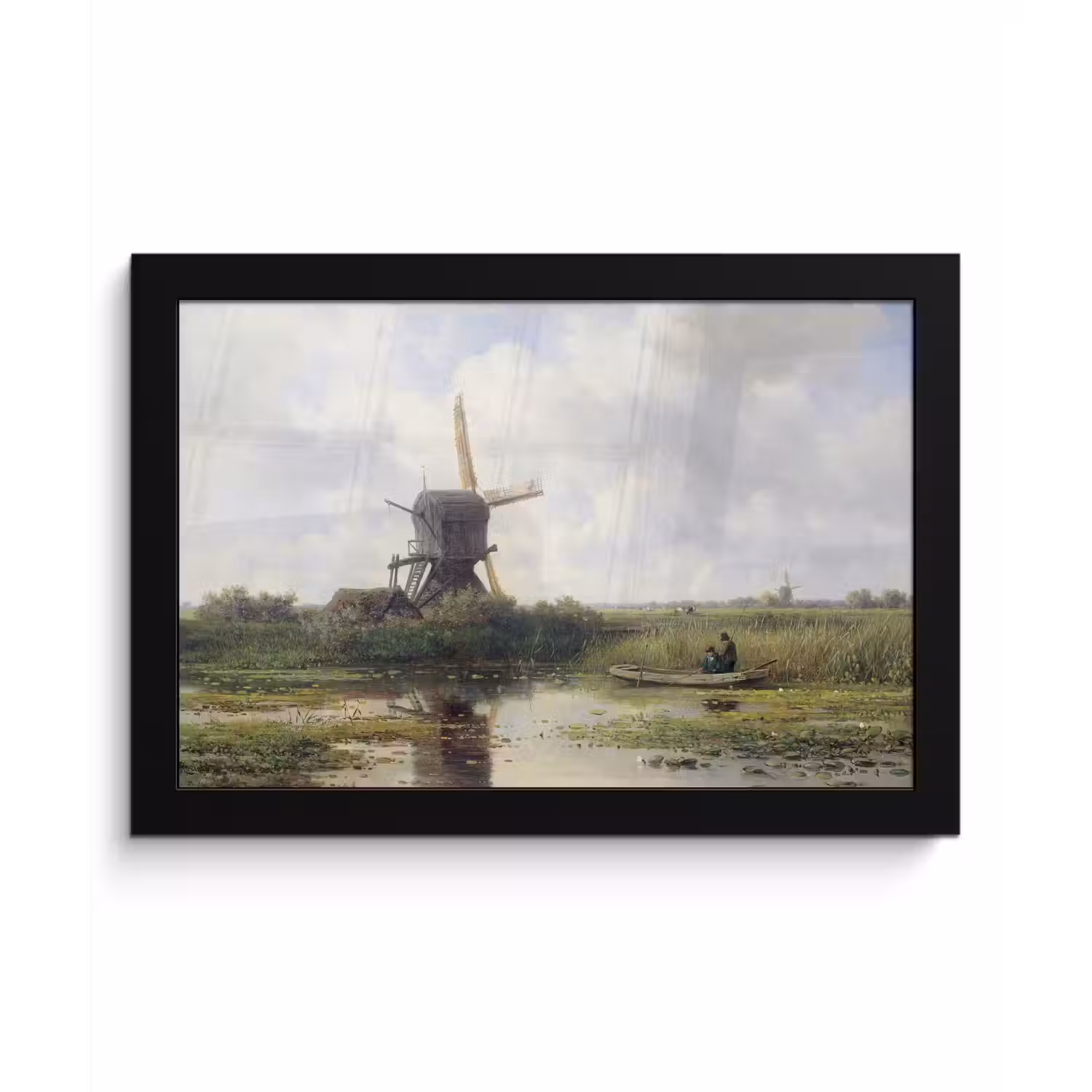 Molen - Willem Roelofs - Oude meesters - Kunst fotolijst zwart zonder passe partout klein -3d