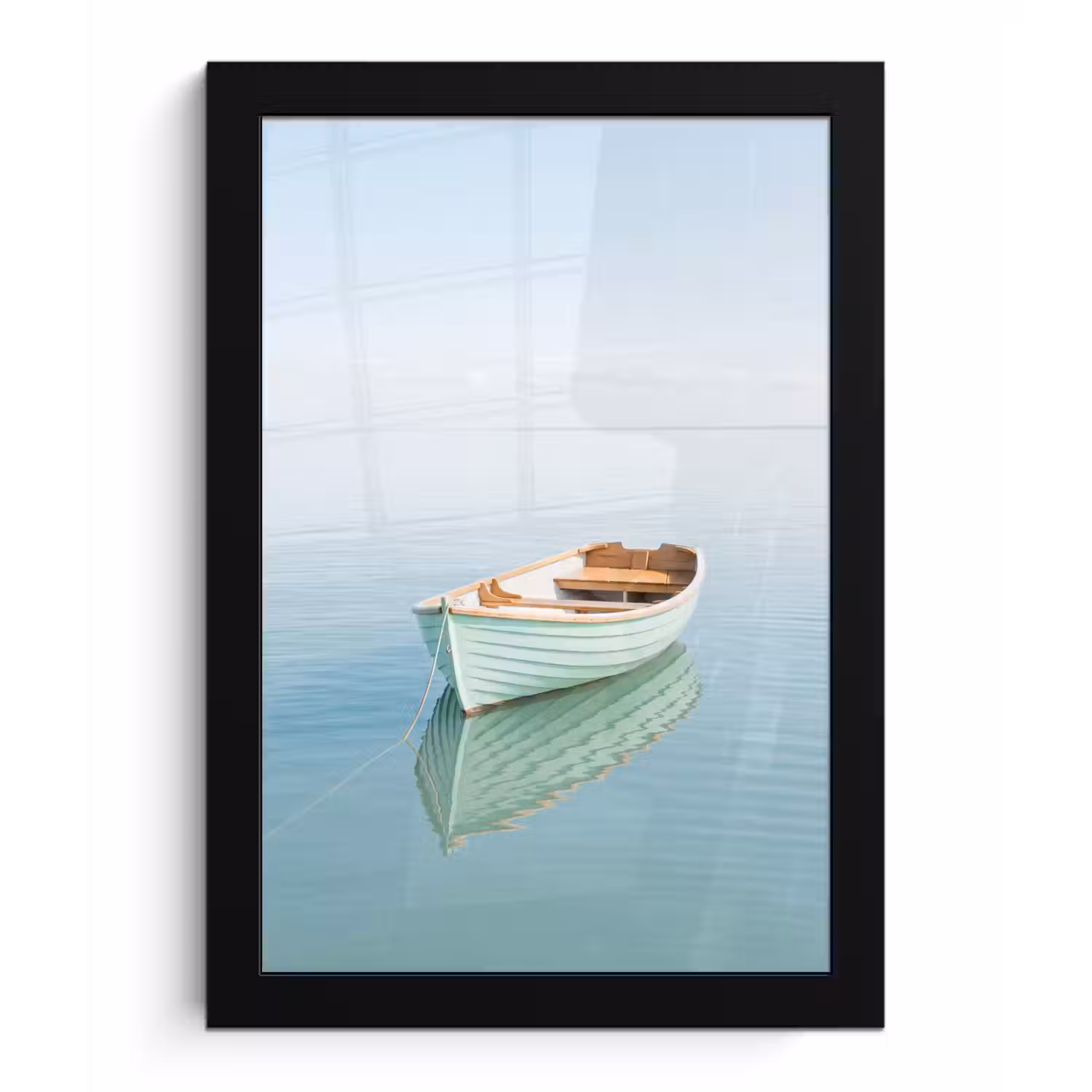 Minimalistisch - Boot - Zee fotolijst zwart zonder passe partout klein -3d