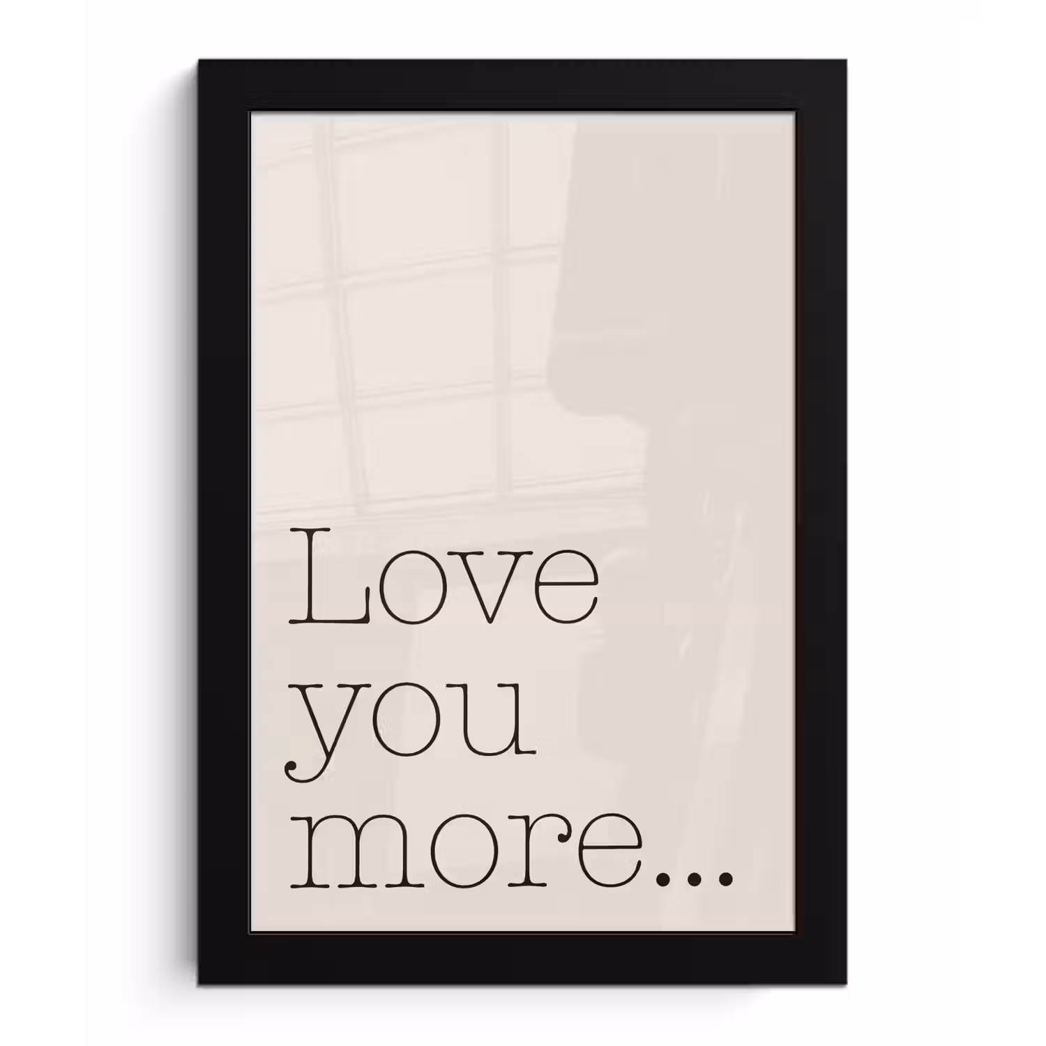 Minimalistisch - Love - Beige fotolijst zwart zonder passe partout klein -3d