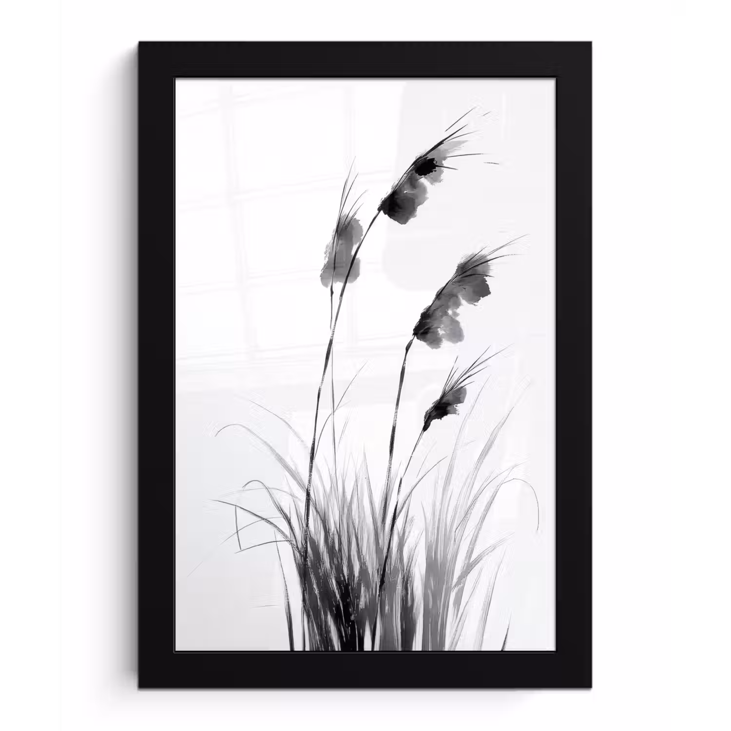 Minimalistisch - Stelen - Wit fotolijst zwart zonder passe partout klein -3d
