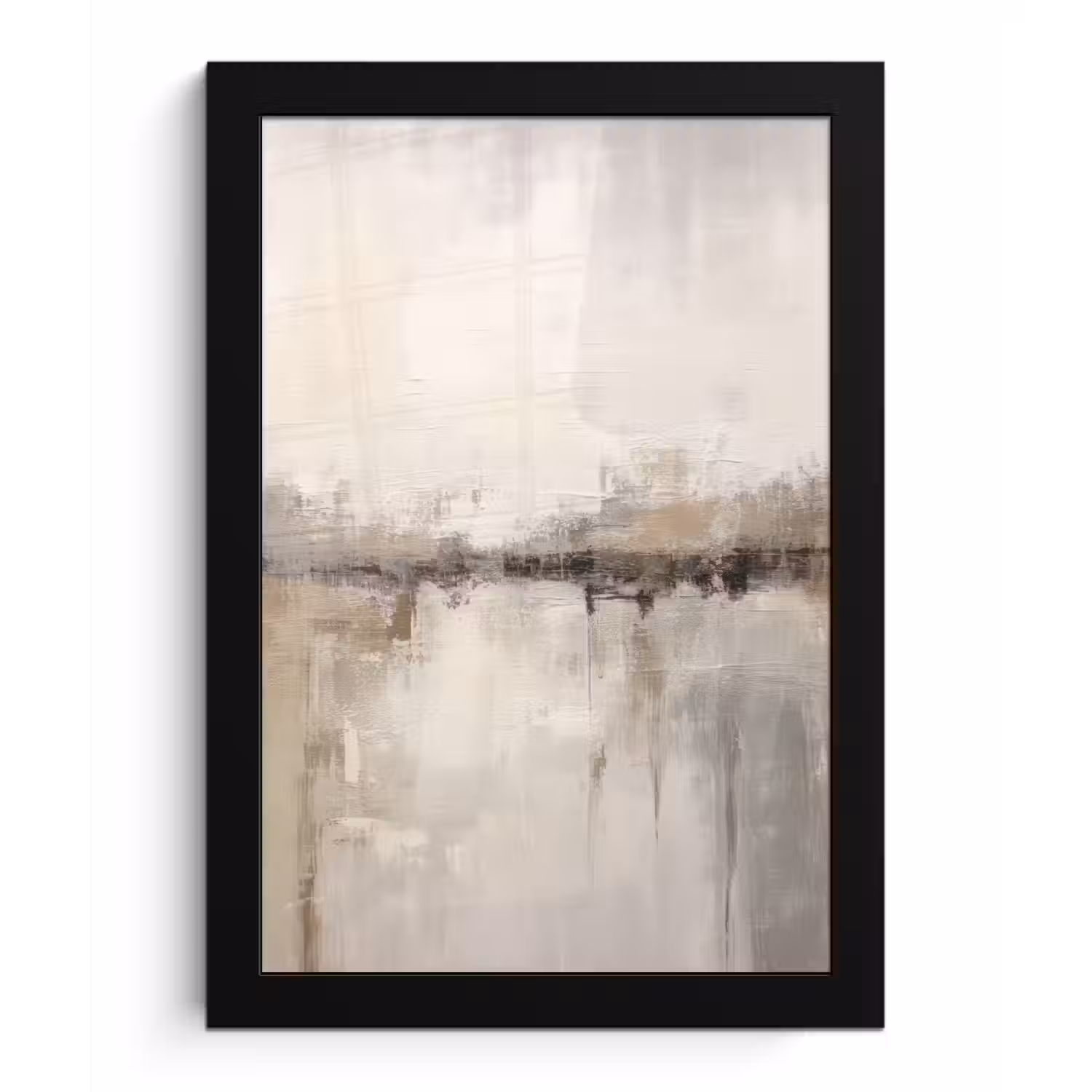 Moderne kunst - Abstract - Beige fotolijst zwart zonder passe partout klein -3d