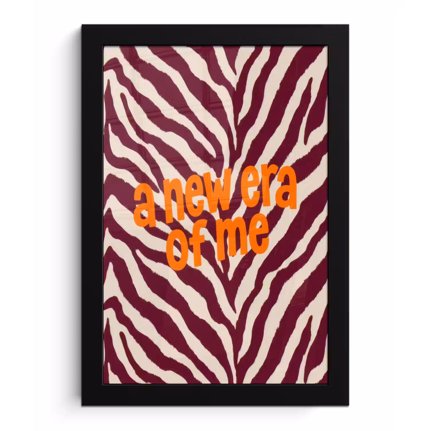 New era - Bordeaux - Zebraprint fotolijst zwart zonder passe partout klein -3d