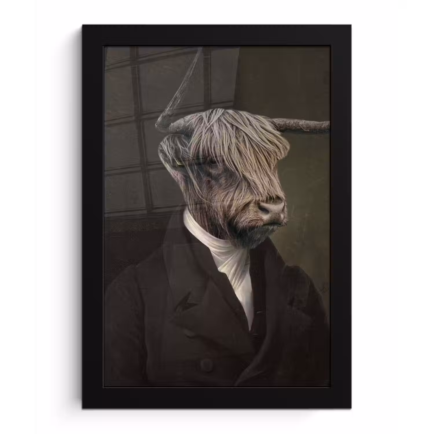 Oude Meesters - Schotse Hooglander - Dieren fotolijst zwart zonder passe partout klein -3d