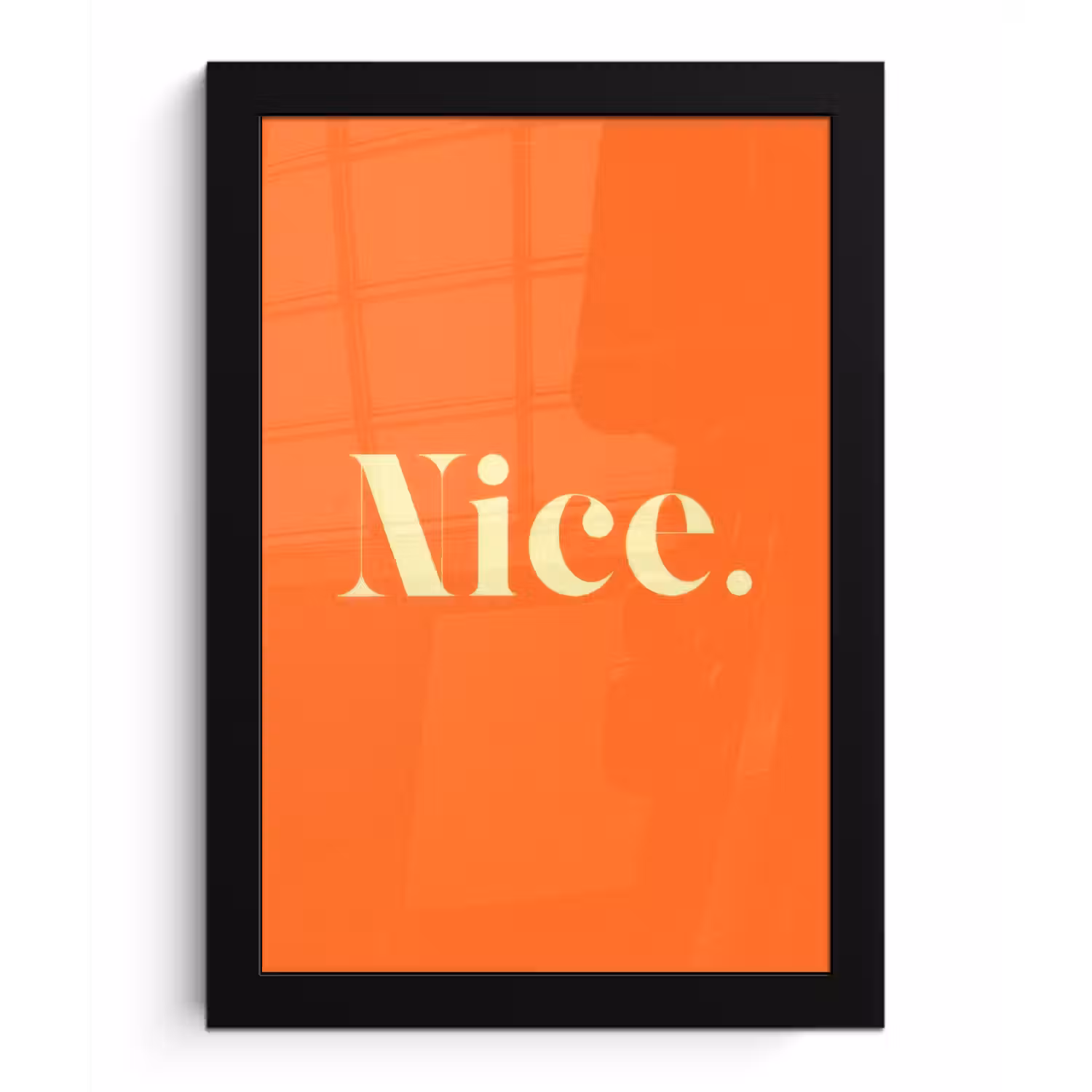 Oranje - Gebroken wit - Nice fotolijst zwart zonder passe partout klein -3d