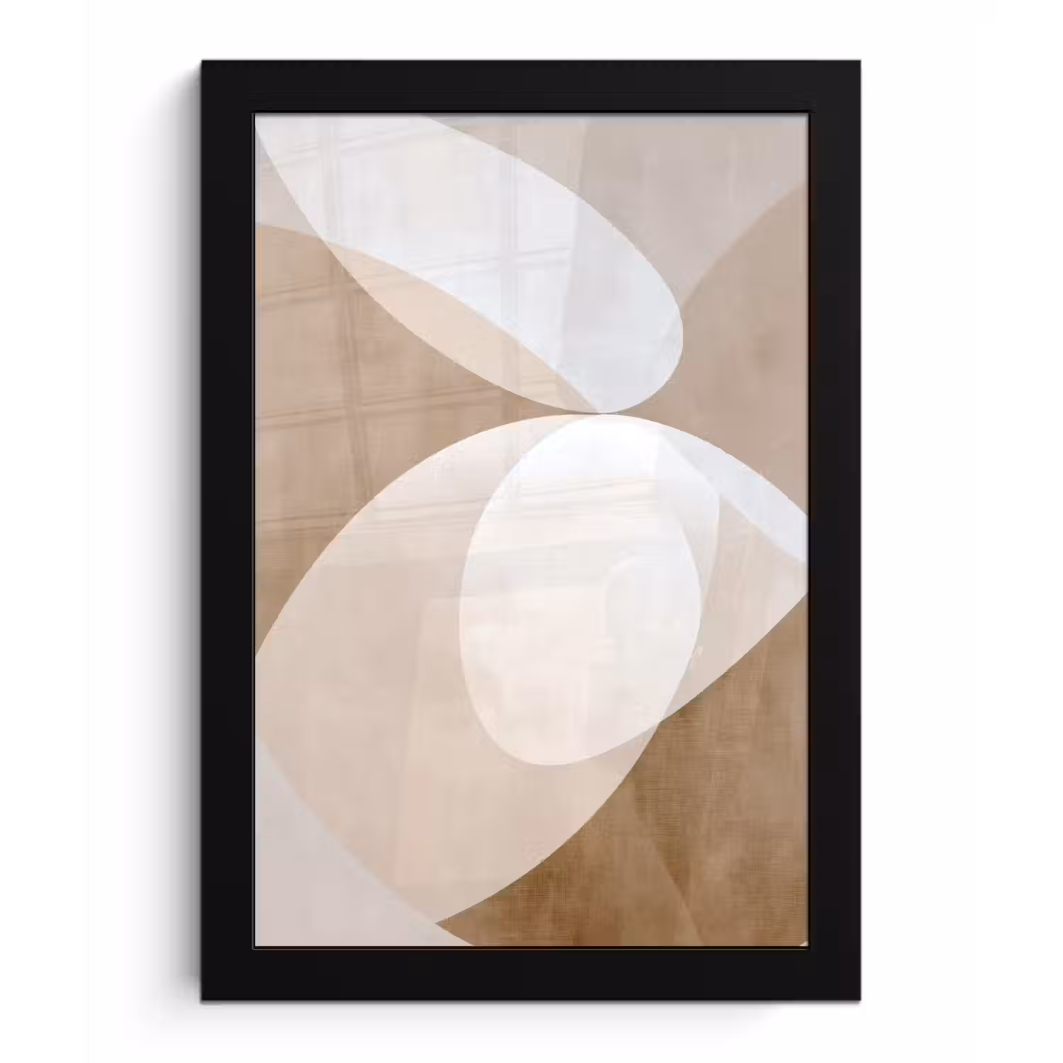 Ovale vormen - Transparant - Zachte overgang fotolijst zwart zonder passe partout klein -3d