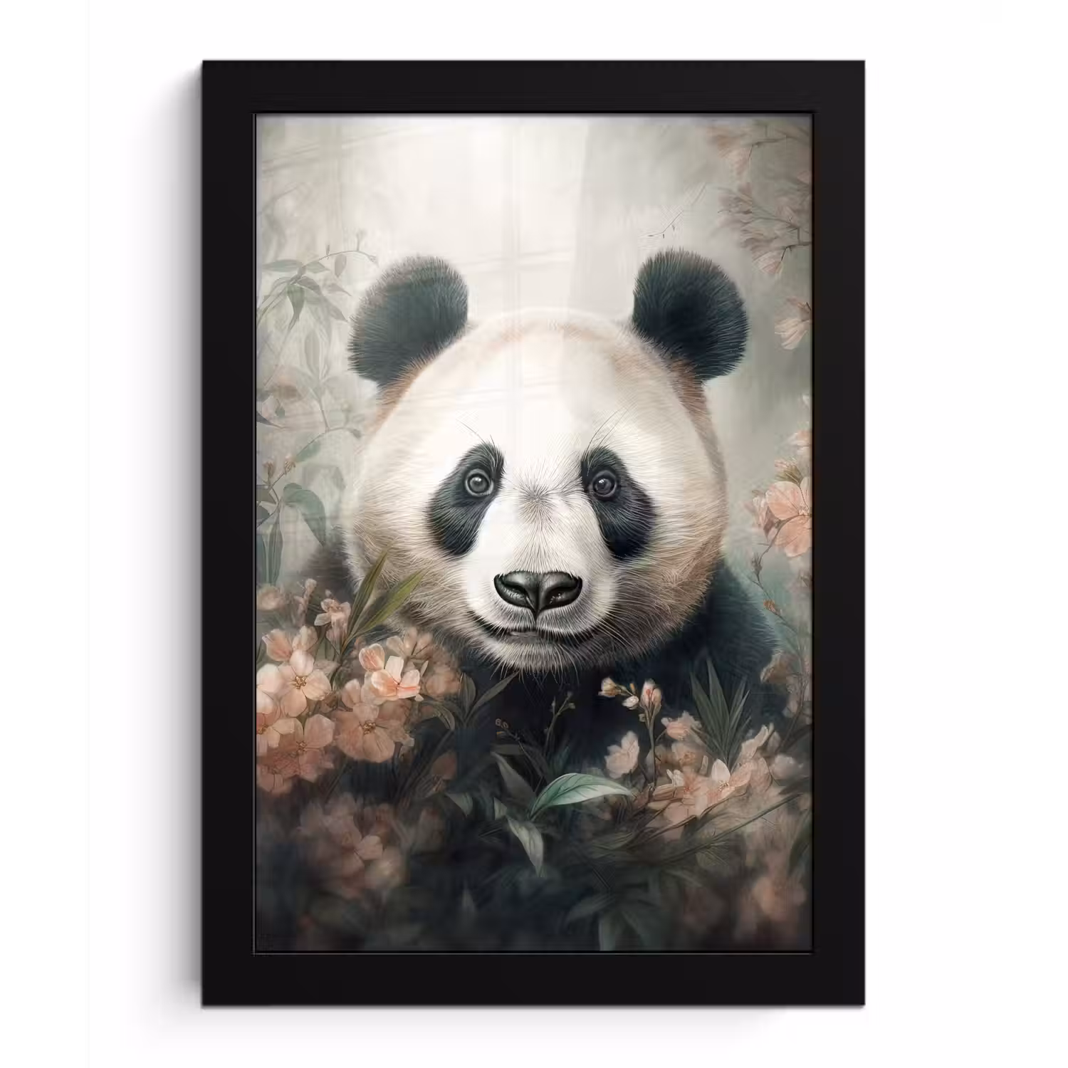 Panda - Dieren - Bloemen - Planten fotolijst zwart zonder passe partout klein -3d