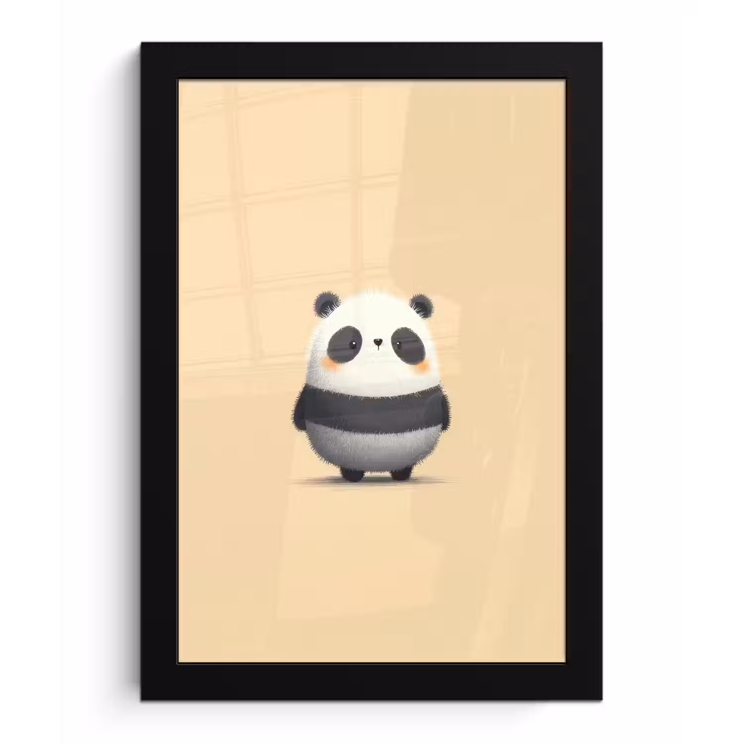 Panda - Beige - Minimalistisch fotolijst zwart zonder passe partout klein -3d