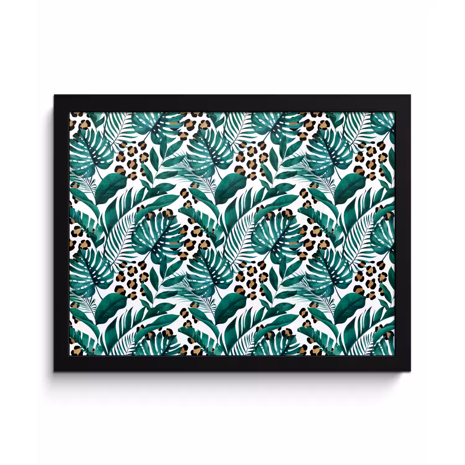 Panterprint - Bladeren - Jungle fotolijst zwart zonder passe partout klein -3d