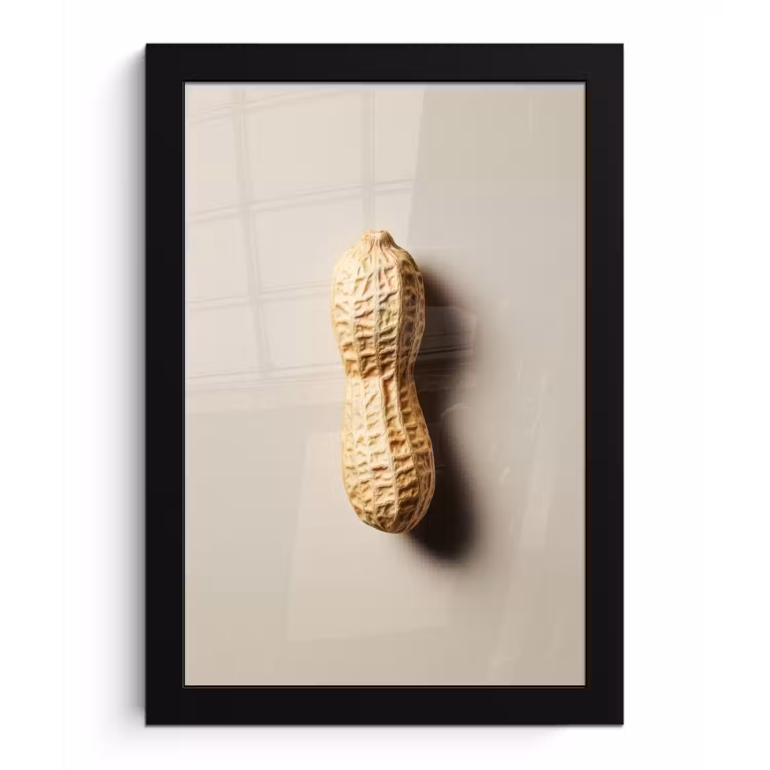Pinda - Ruw - Beige fotolijst zwart zonder passe partout klein -3d