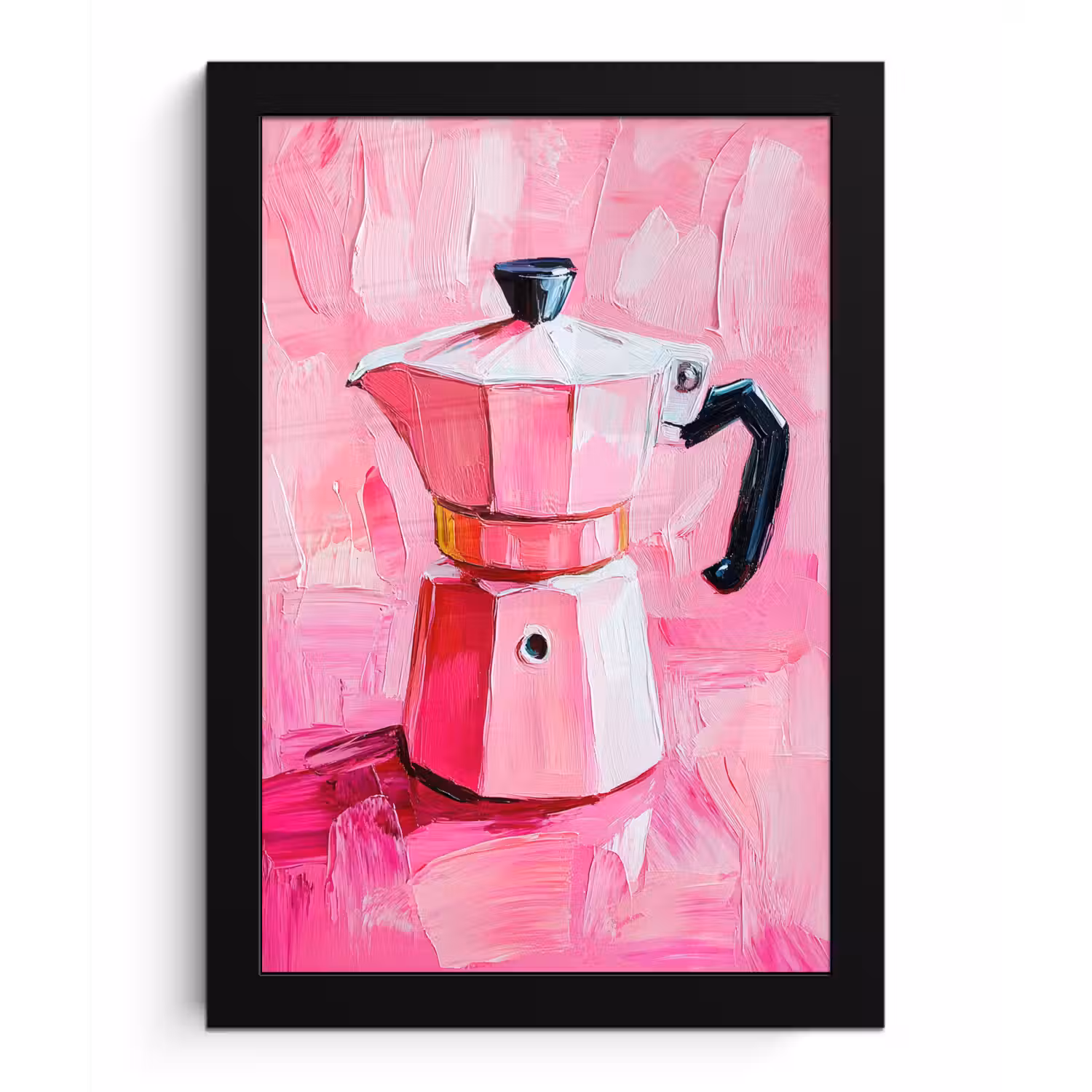 Roze - Verf - Coffee fotolijst zwart zonder passe partout klein -3d