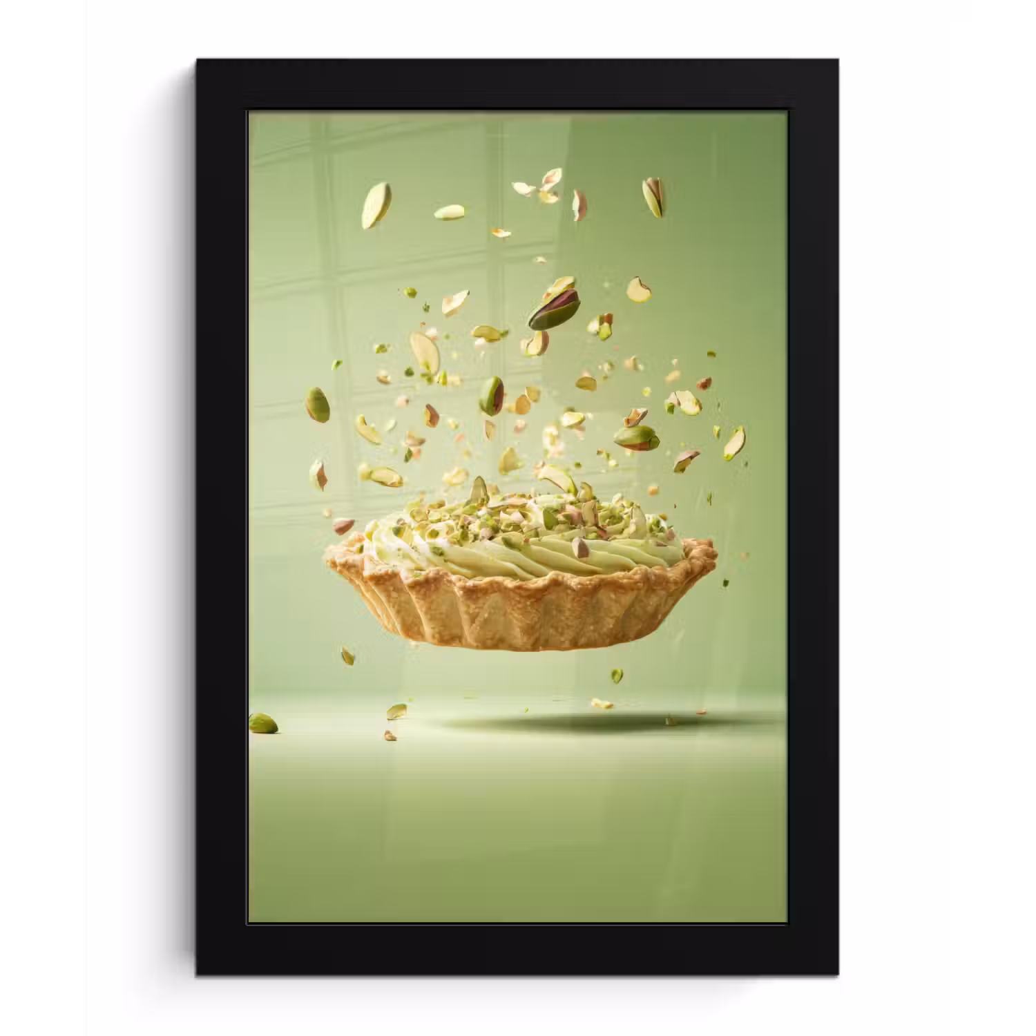 Pistache - Taart - Noten - Eten fotolijst zwart zonder passe partout klein -3d