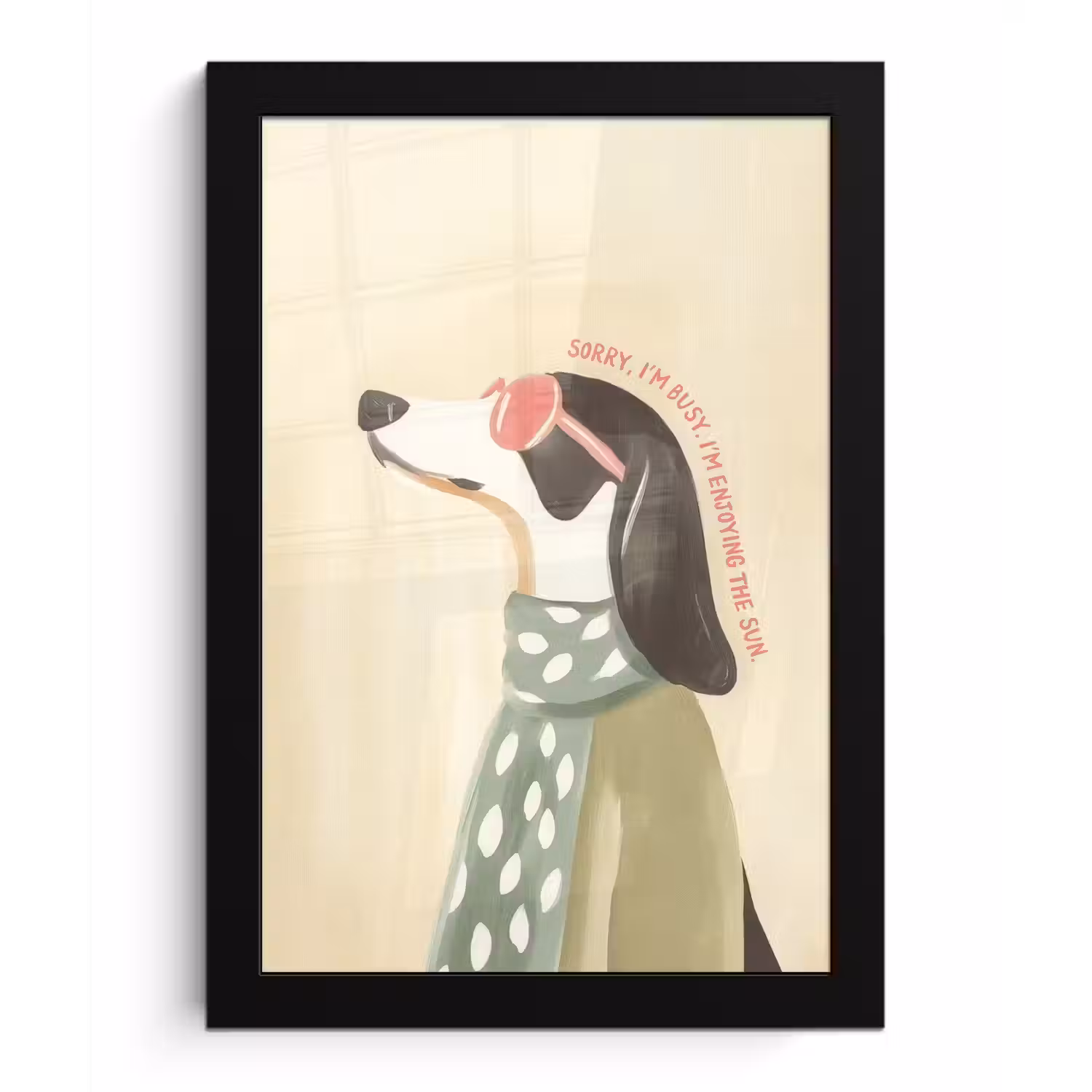 Quote - Hond - Zonnebril fotolijst zwart zonder passe partout klein -3d