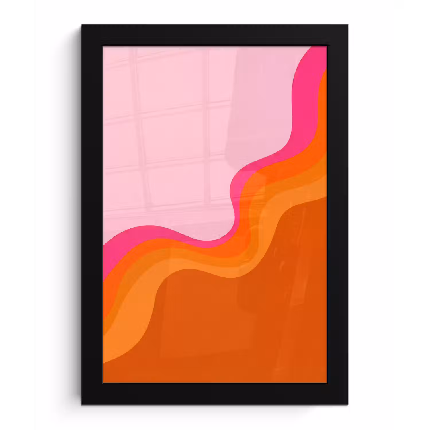 Retro - Waves - Kleurrijk fotolijst zwart zonder passe partout klein -3d
